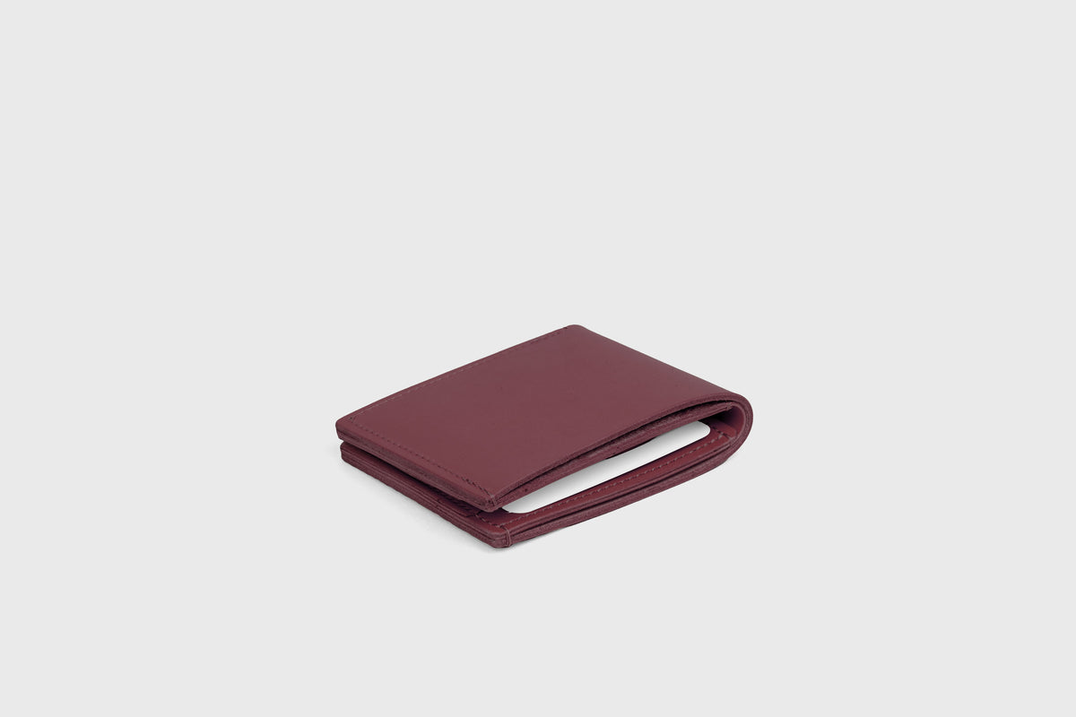 Bifold Wallet Horizontal 6 Slots Burgundy Colour Leather Atelier Madre Manuel Dreesmann Barcelona Spain 4