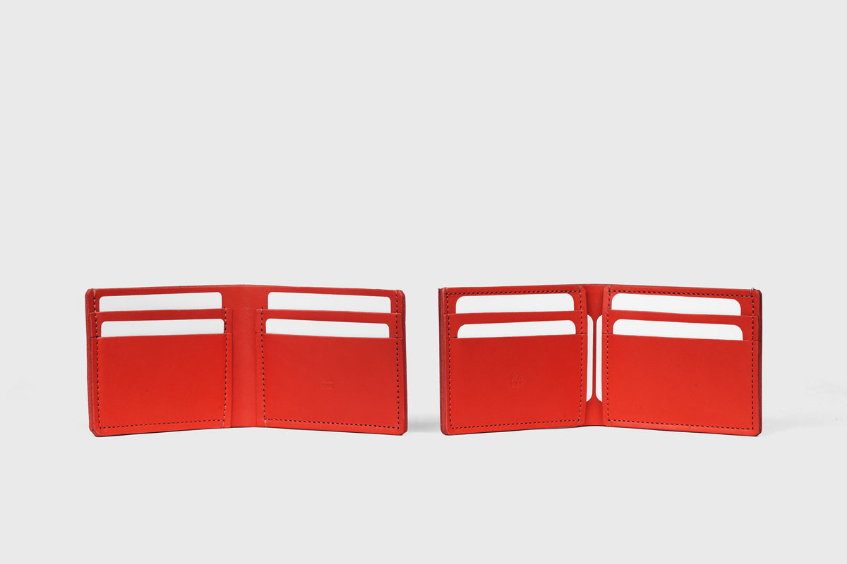 Bifold Wallet Horizontal 6 Slots Red Leather Atelier Madre Manuel Dreesmann Barcelona Spain 3