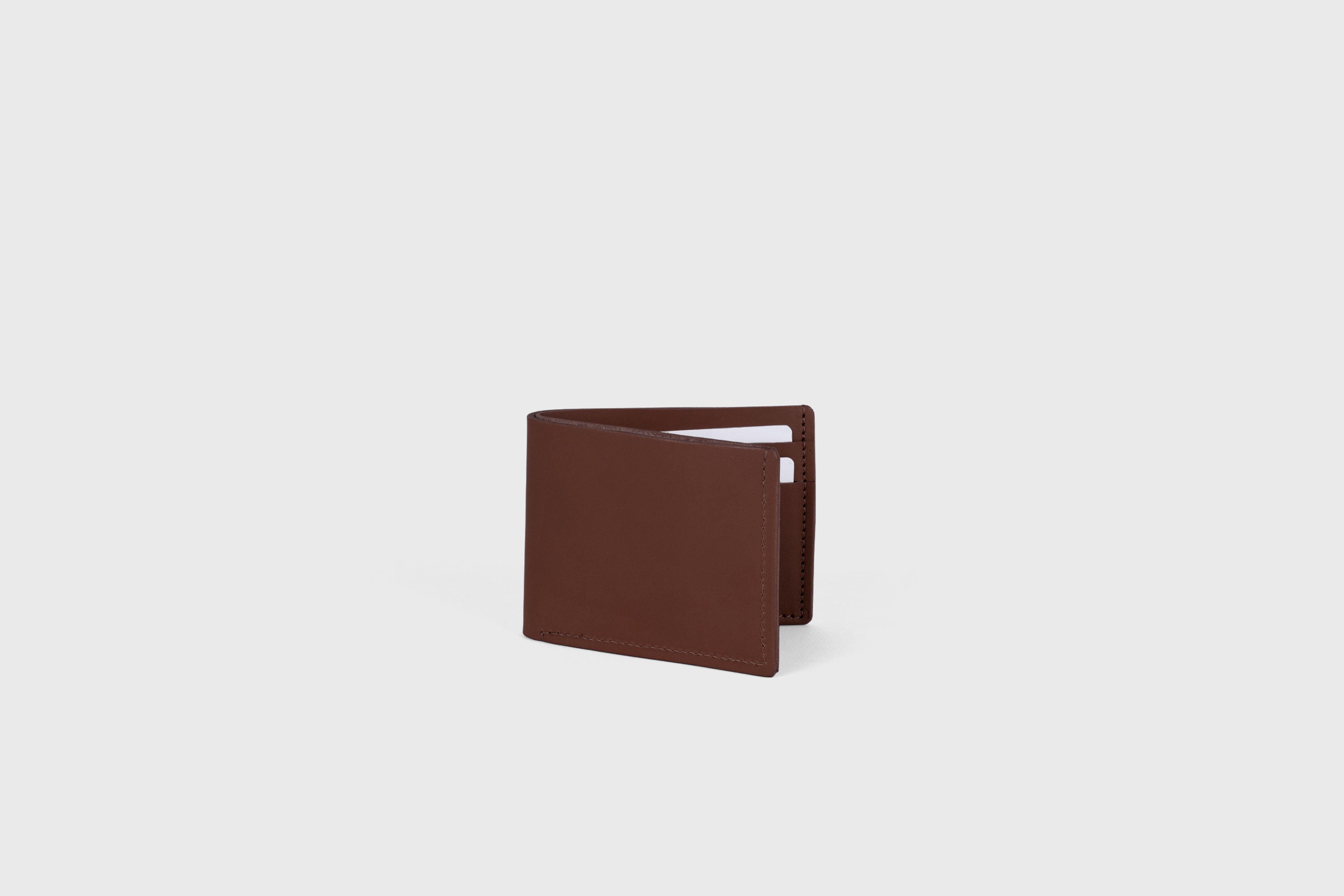Bifold Wallet Premium Leather Dark Brown Color Card Holder Coin Pocket Minimalist Design Atelier Madre Manuel Dreesmann Barcelona Spain