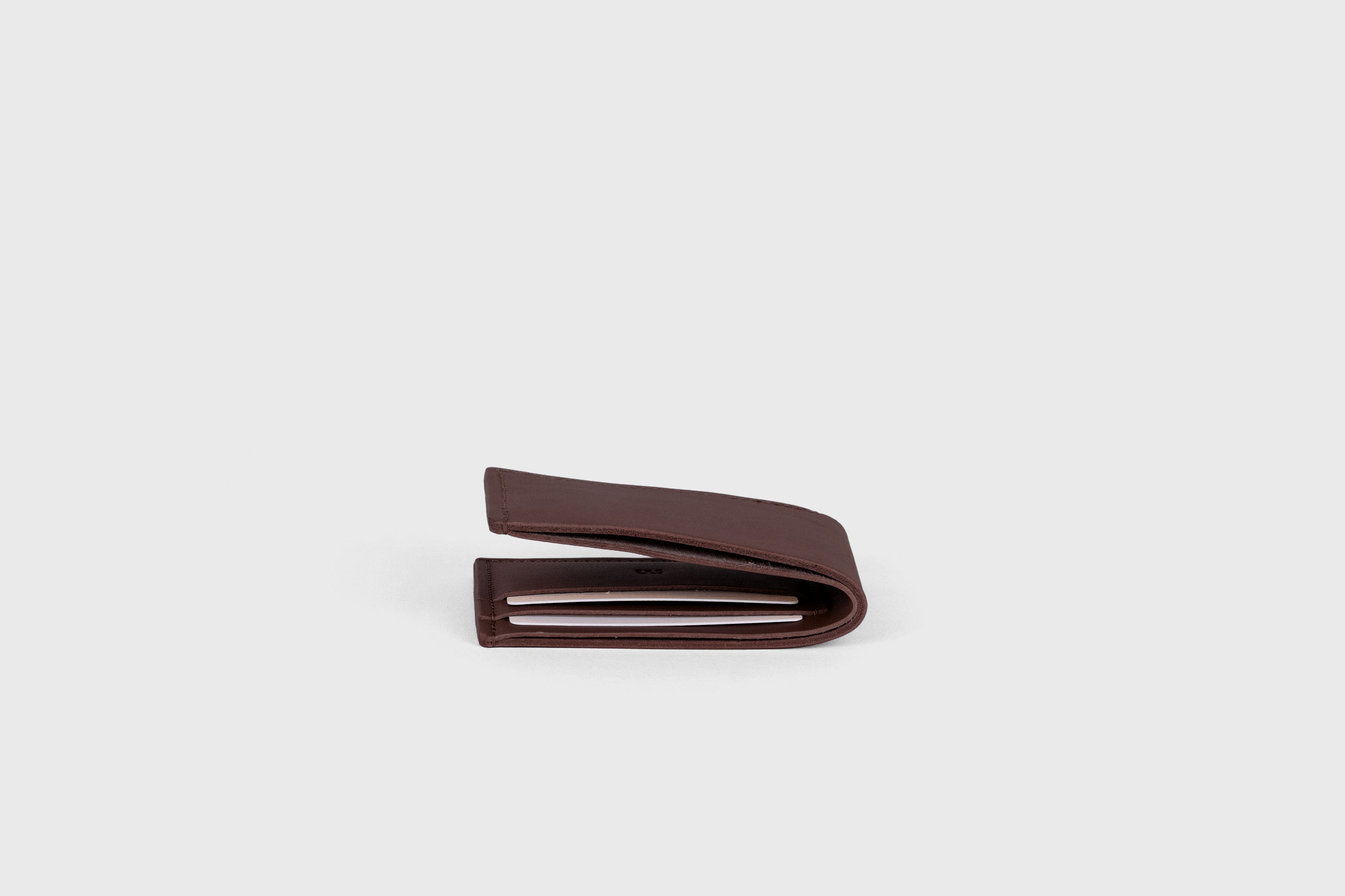 Bifold Wallet Premium Leather Dark Brown Color Card Holder Coin Pocket Minimalist Design Atelier Madre Manuel Dreesmann Barcelona Spain