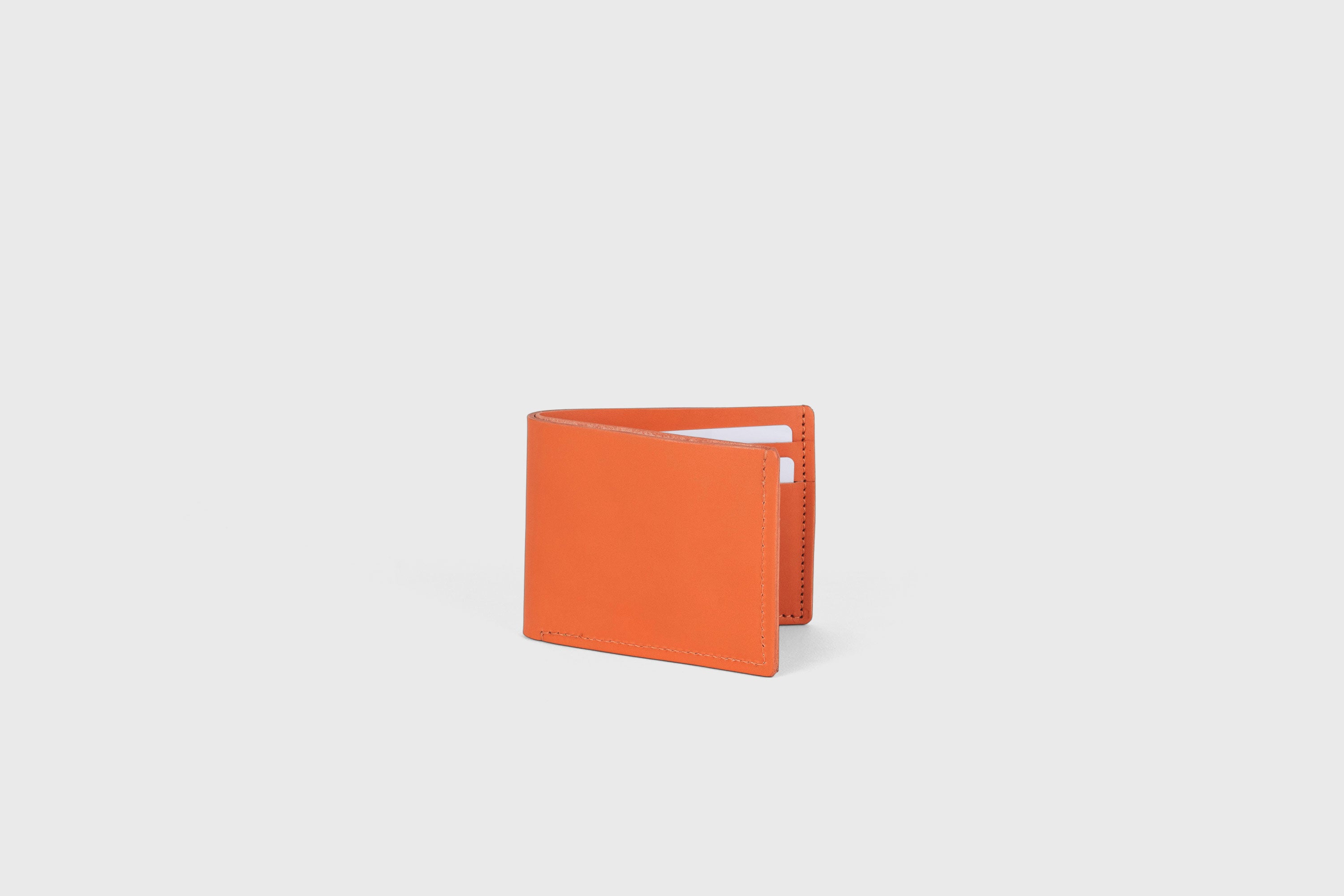 Bifold Wallet Premium Leather Orange Color Card Holder Coin Pocket Minimalist Design Atelier Madre Manuel Dreesmann Barcelona Spain