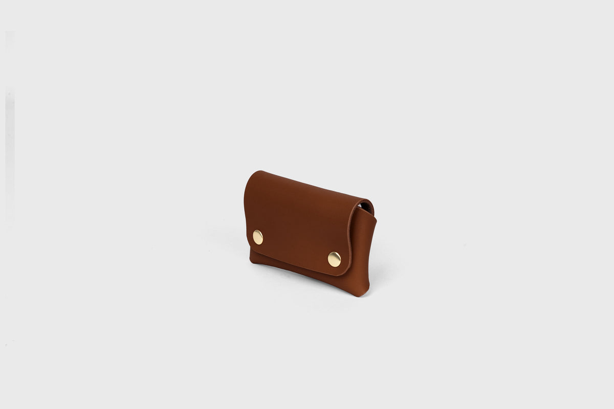 Card Holder With Snap Buttons Dark Brown Color Leather Atelier Madre Manuel Dreesmann 4