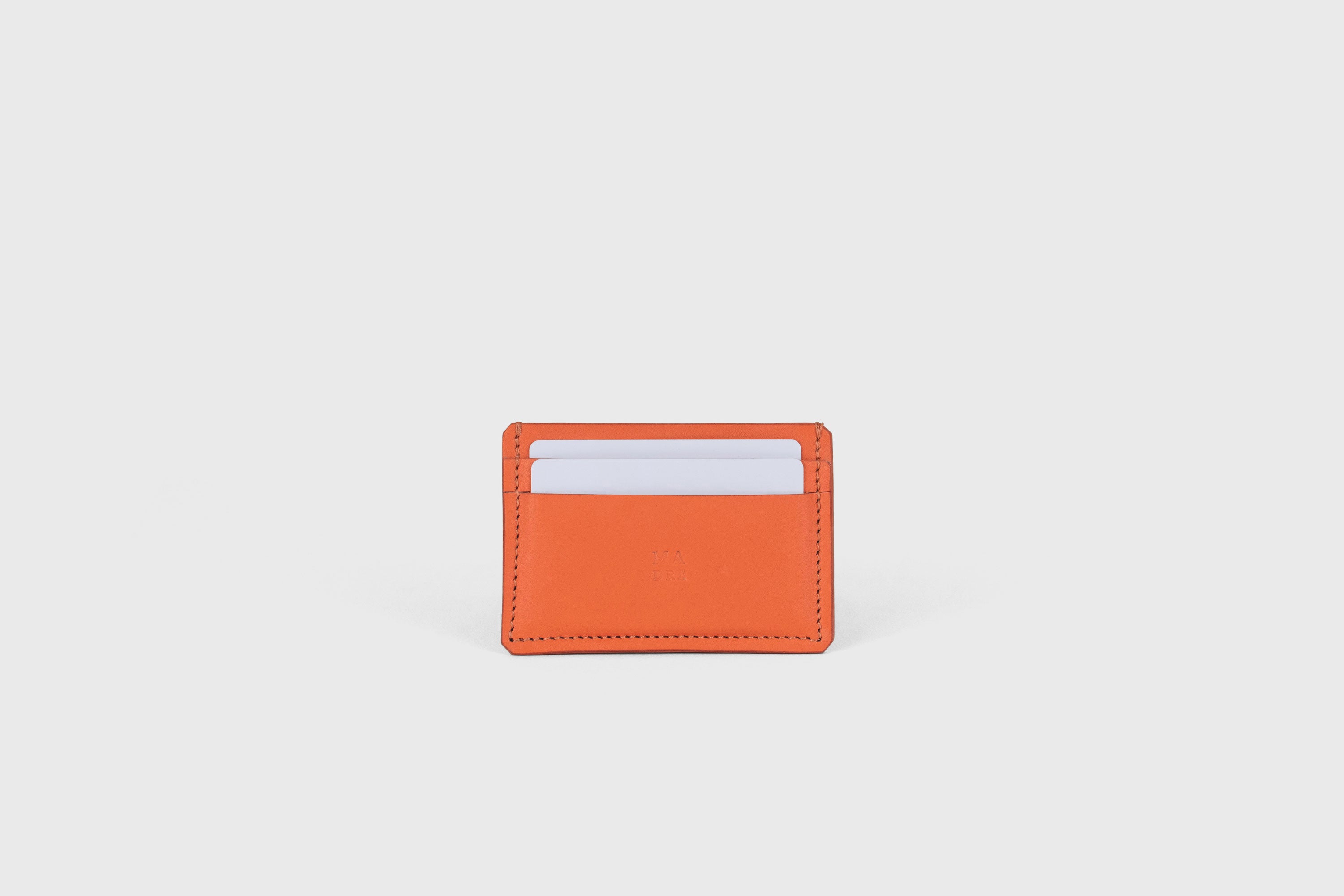 Card Wallet Premium Leather Orange Color Slim Minimalist Design Atelier Madre Manuel Dreesmann Barcelona Spain