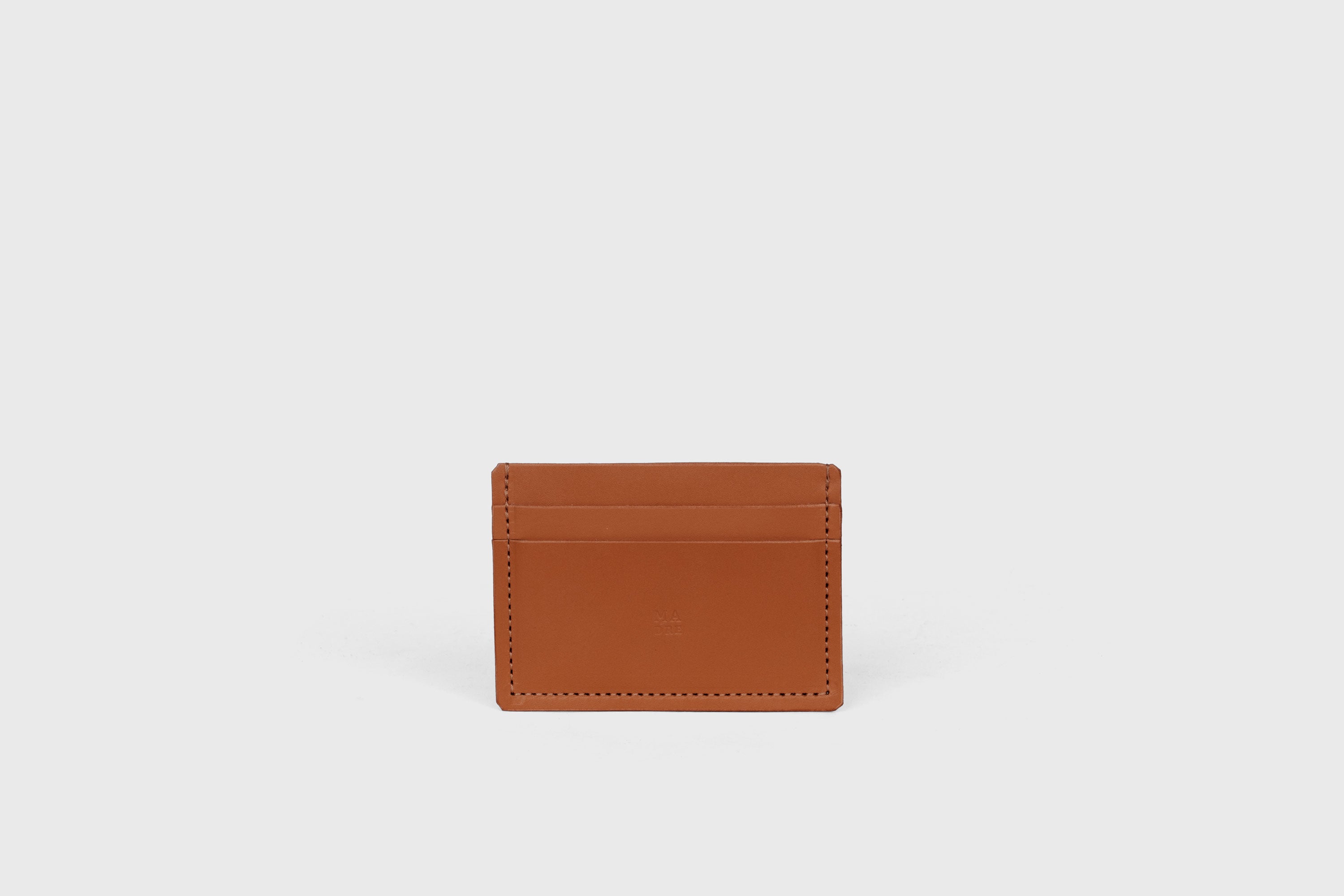 Credit Card Wallet Minimalist In Dark BrownColor Leather Vegetable Tanned Leather Handmade and Design by Atelier Madre Manuel Dreesmann Barcelona Spain