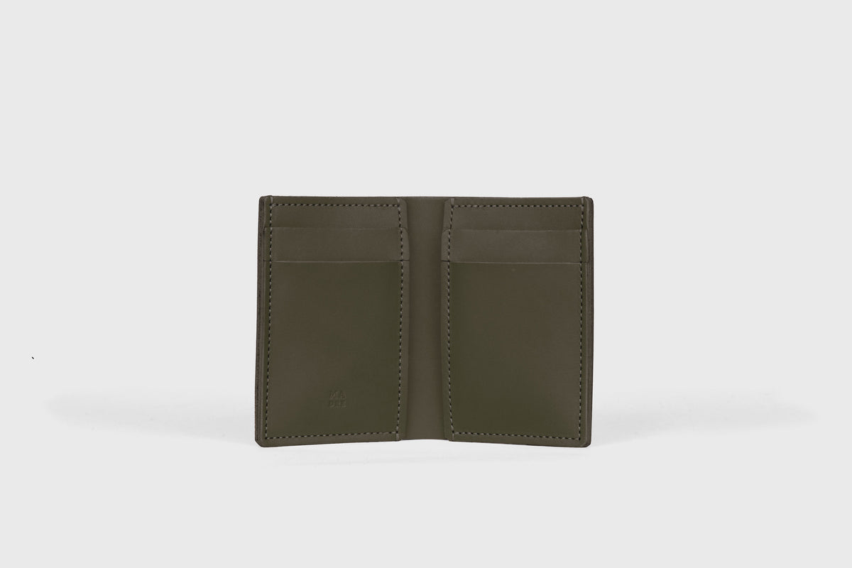 Credit Card Wallet Minimalist Leather Olive Green Atelier Madre Manuel Dreesmann 2