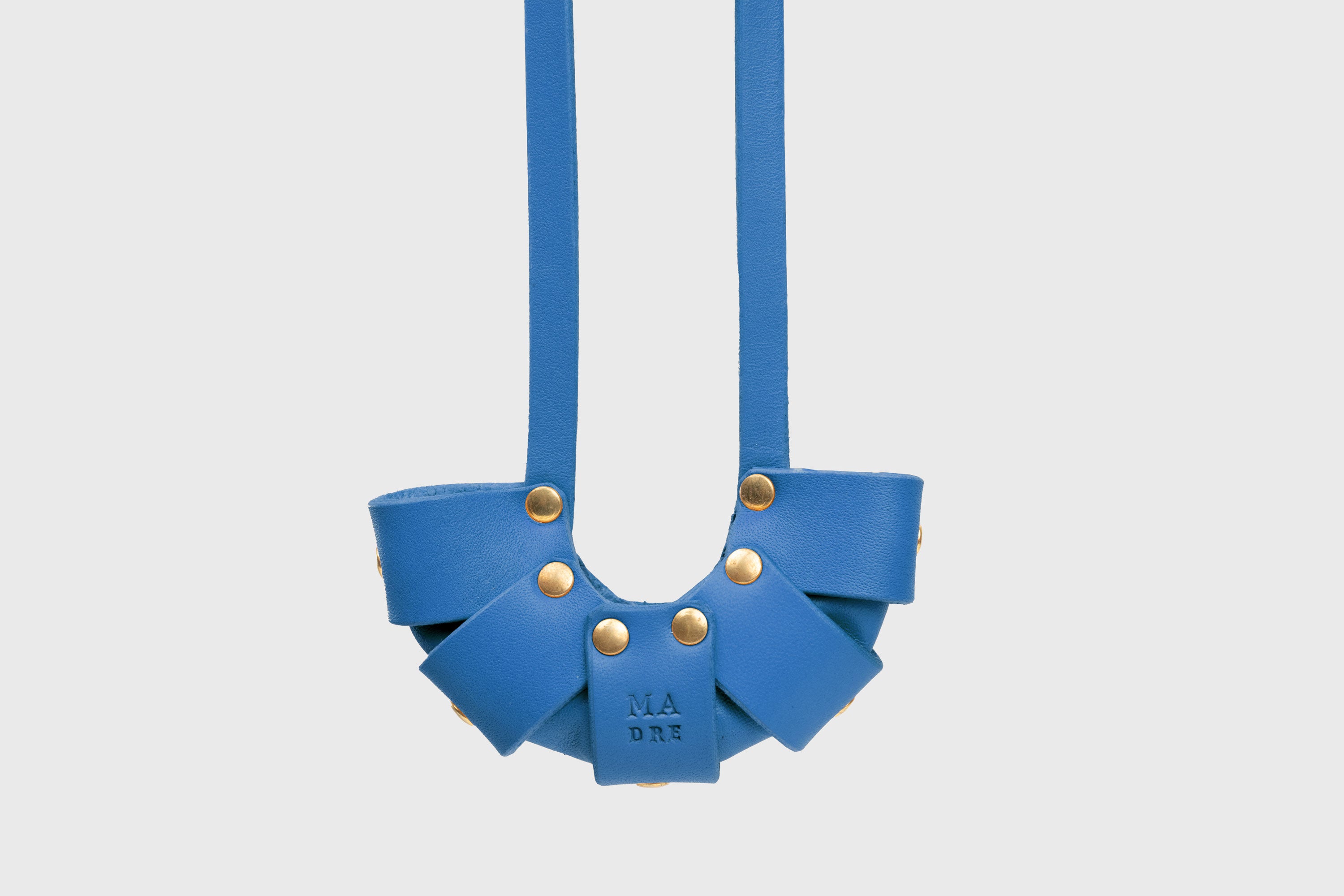Royal Blue Color Leather Croissant Bag Charm Minimal Premium Design Atelier Madre Manuel Dreesmann Barcelona Spain