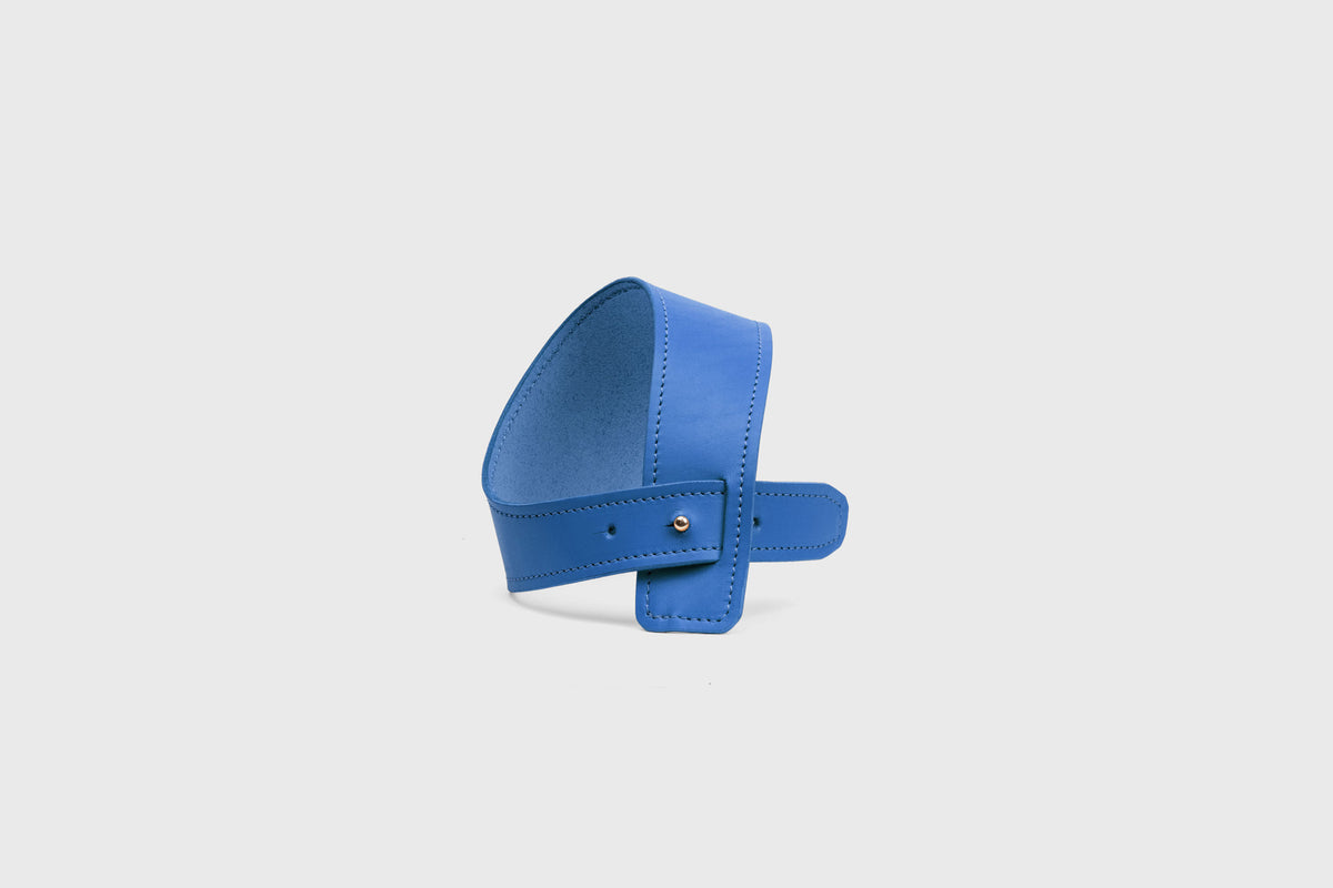 Dog Collar Royal Blue Colour Leather Vegetable Tanned Modern Minimal Design Premium Quality Atelier Madre Manuel Dreesmann Barcelona 3