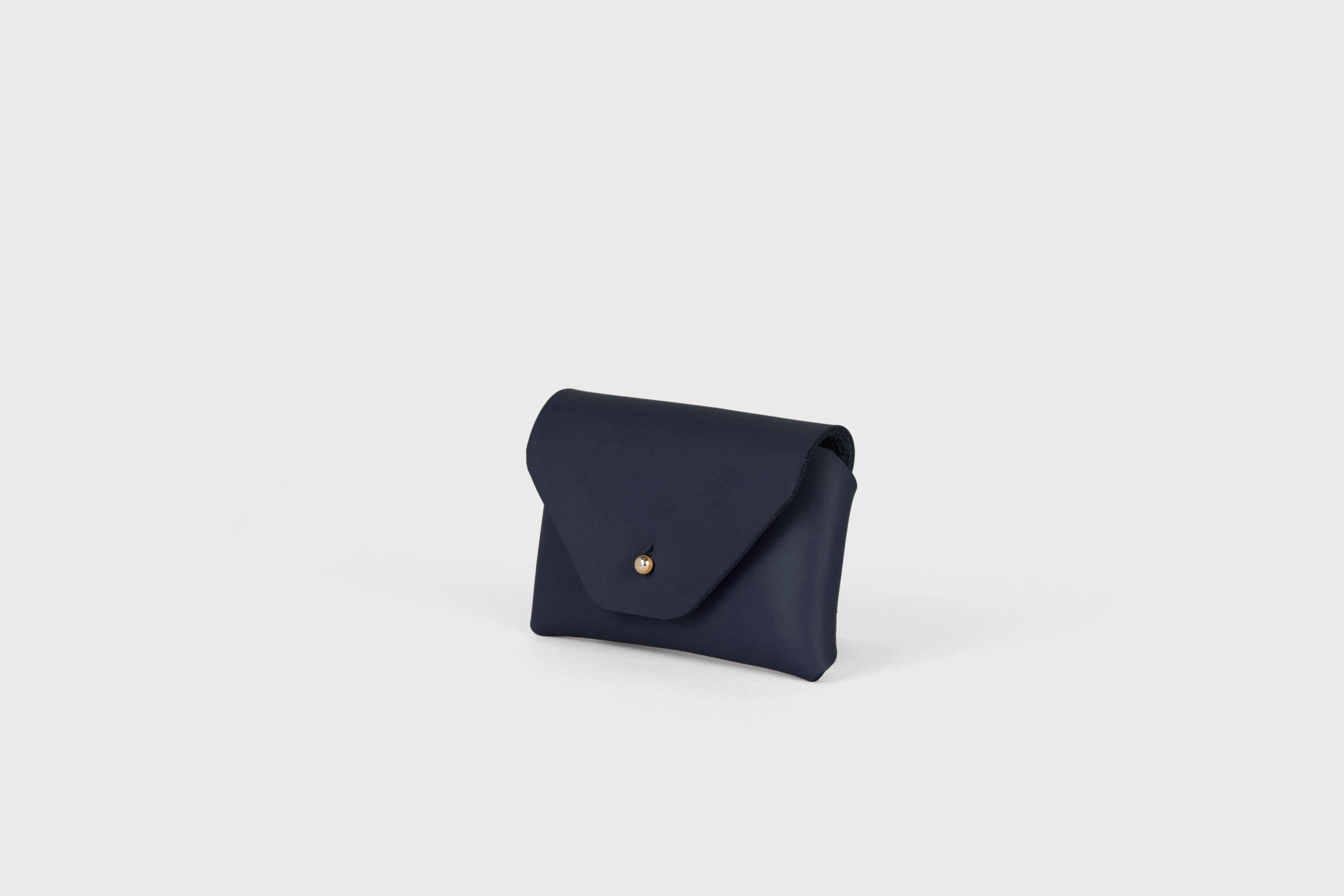 Envelope Card Wallet Premium Leather Marine Blue Color Small Minimalist Design Atelier Madre Manuel Dreesmann Barcelona Spain