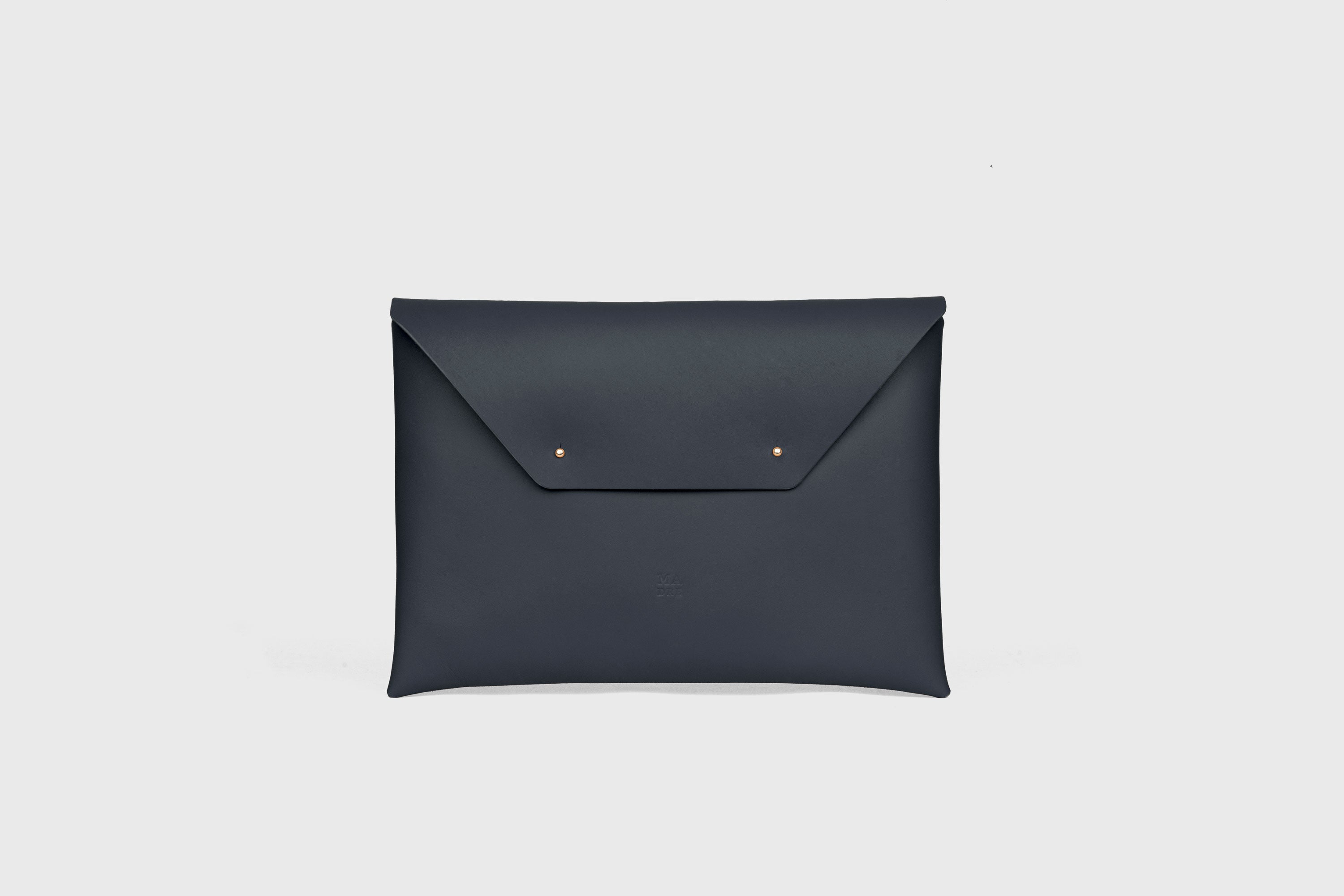 Envelope Clutch Big In Marine Blue Color Vegetable Tanned Leather Minimalistic Design Atelier Madre Manuel Dreesmann