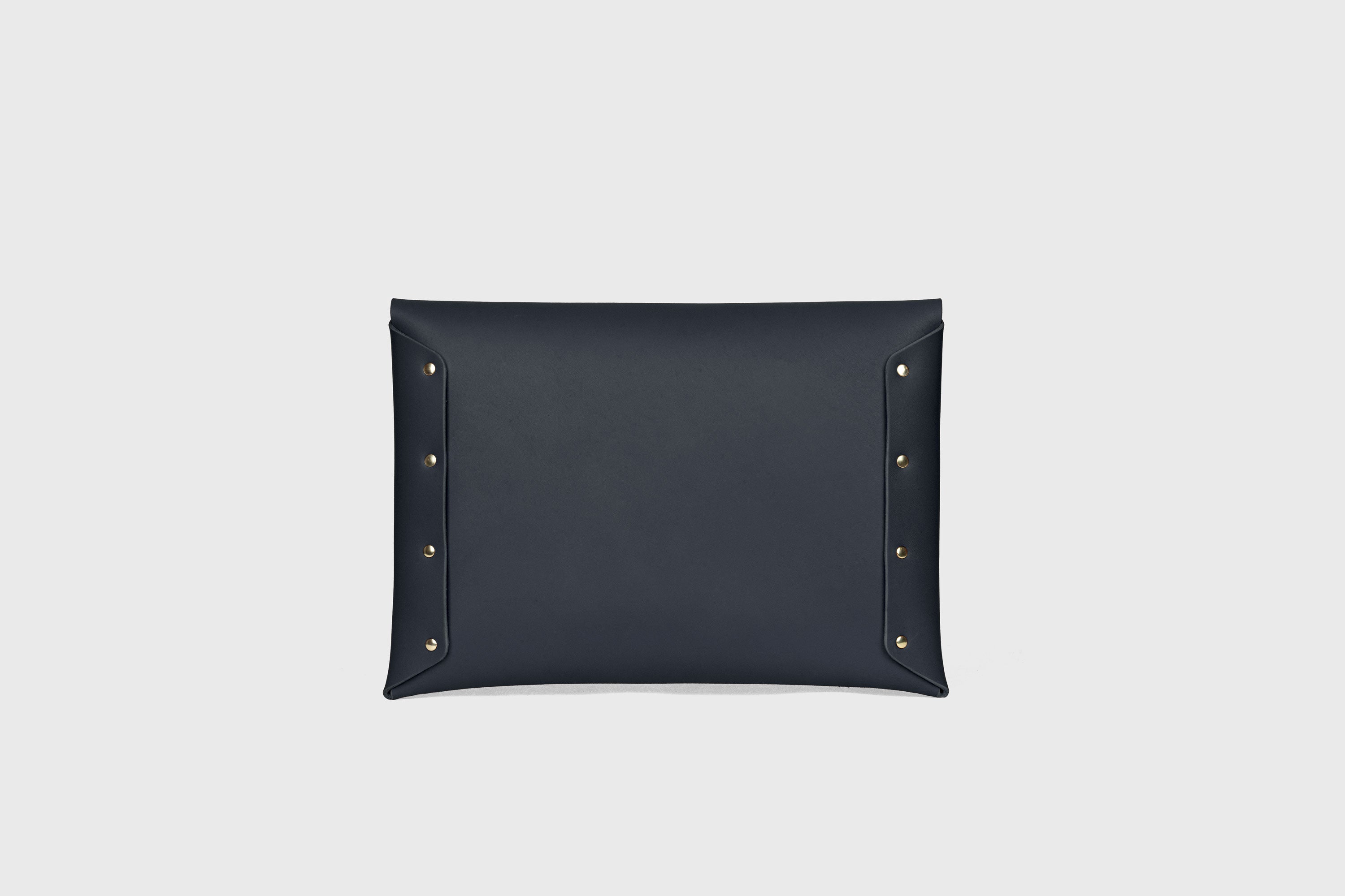 Envelope Clutch Big In Marine Blue Color Vegetable Tanned Leather Minimalistic Design Atelier Madre Manuel Dreesmann