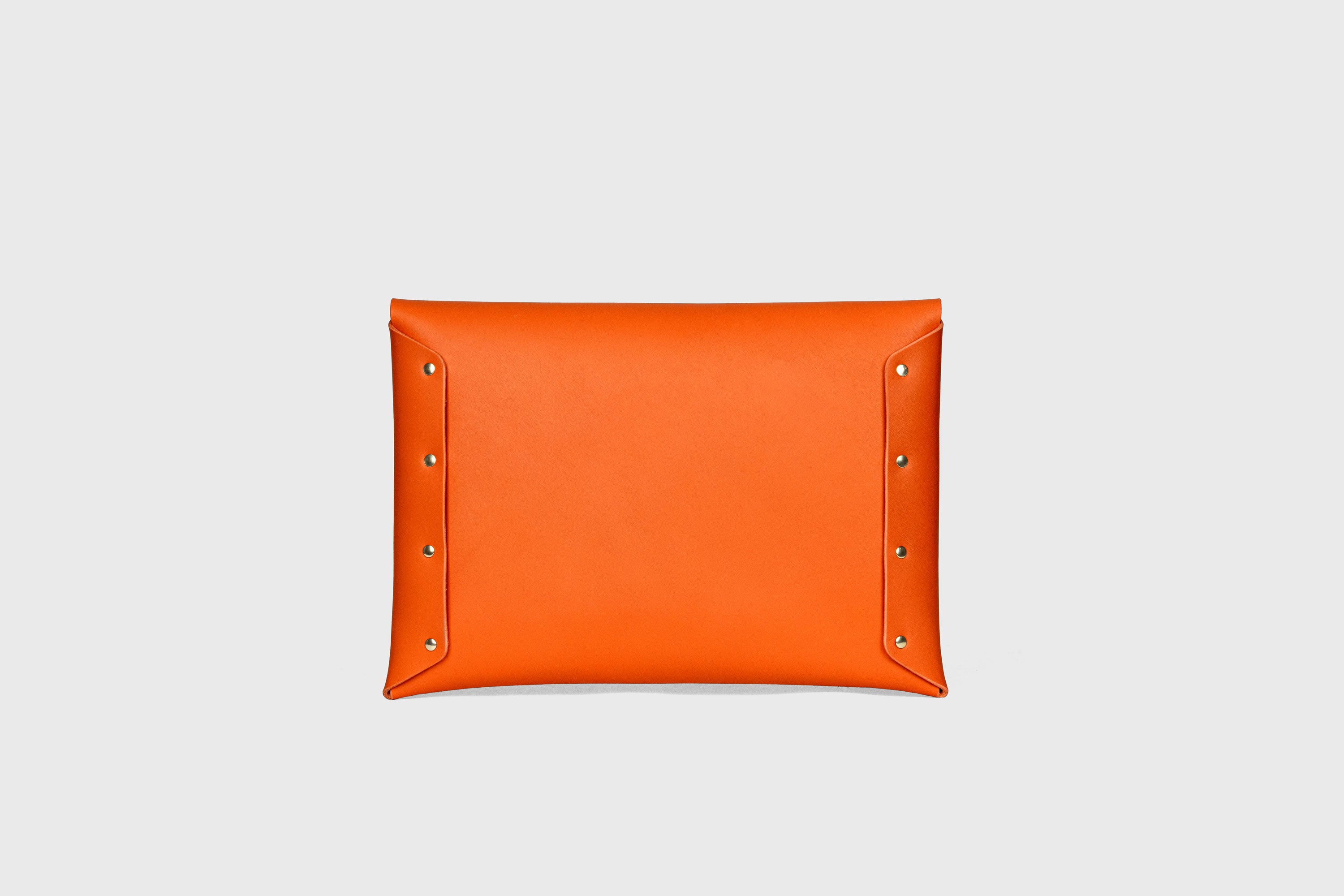 Envelope Clutch Big In Orange Color Vegetable Tanned Leather Minimalistic Design Atelier Madre Manuel Dreesmann
