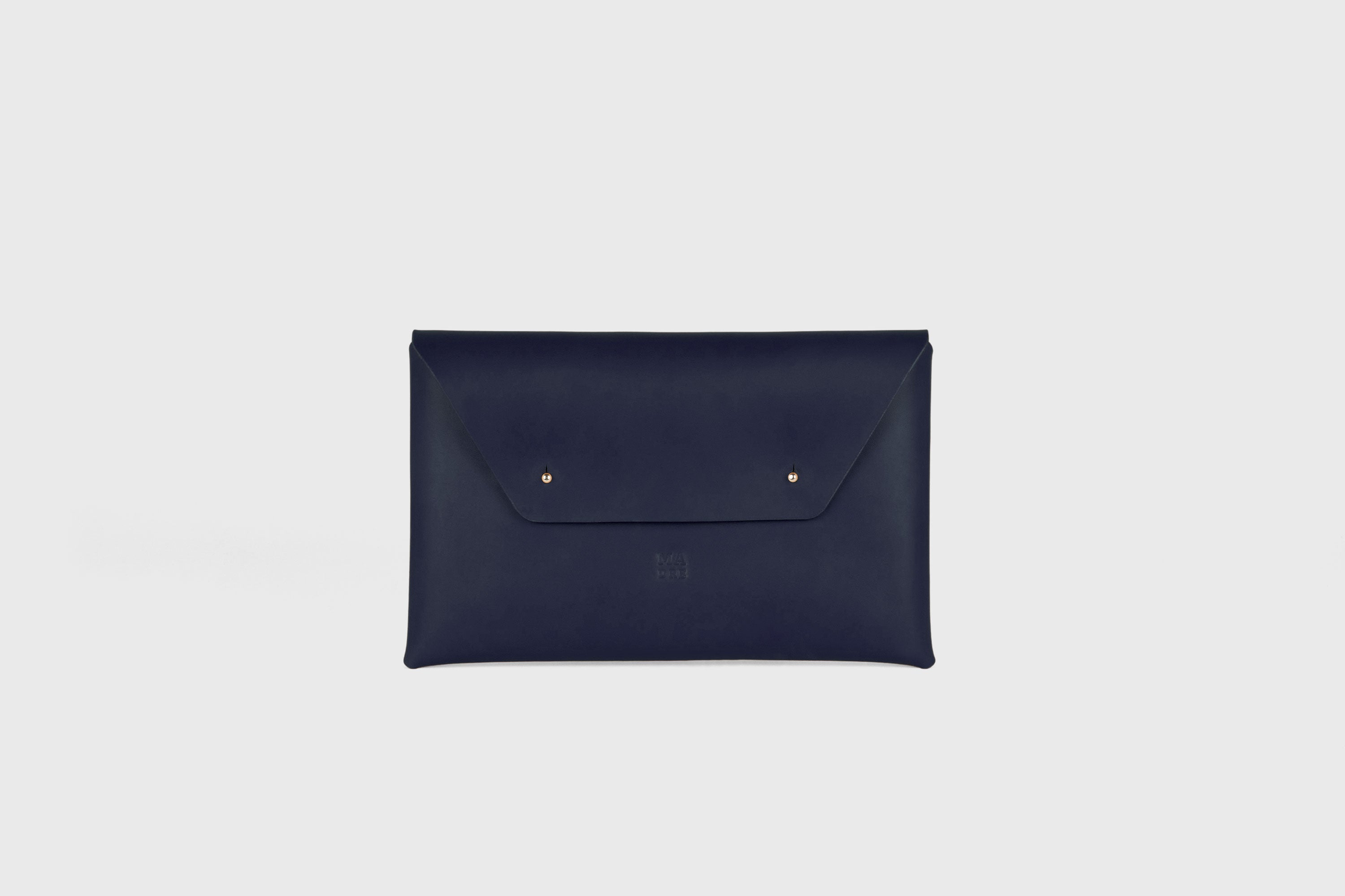 Envelope Clutch Premium Leather Marine Blue Color Handmade Minimalist Design Atelier Madre Manuel Dreesmann Barcelona Spain