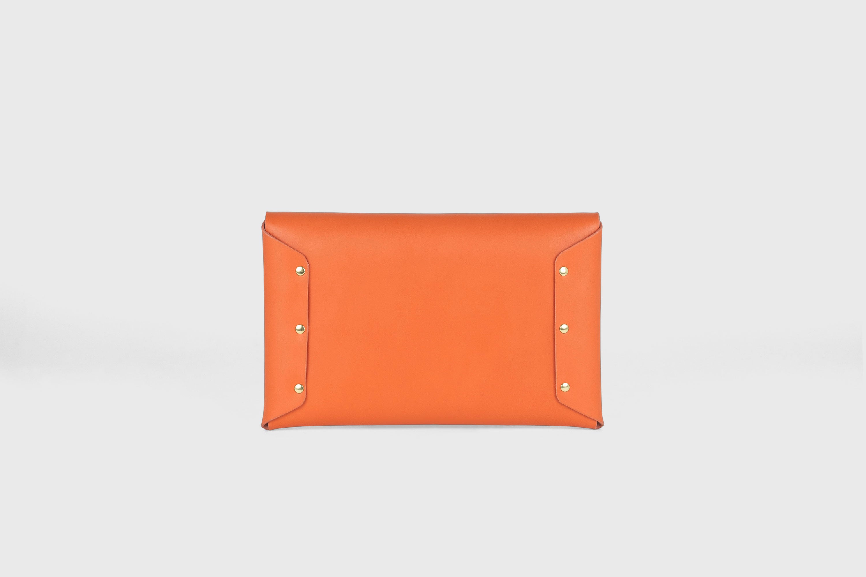 Envelope Clutch Premium Leather Orange Color Handmade Minimalist Design Atelier Madre Manuel Dreesmann Barcelona Spain