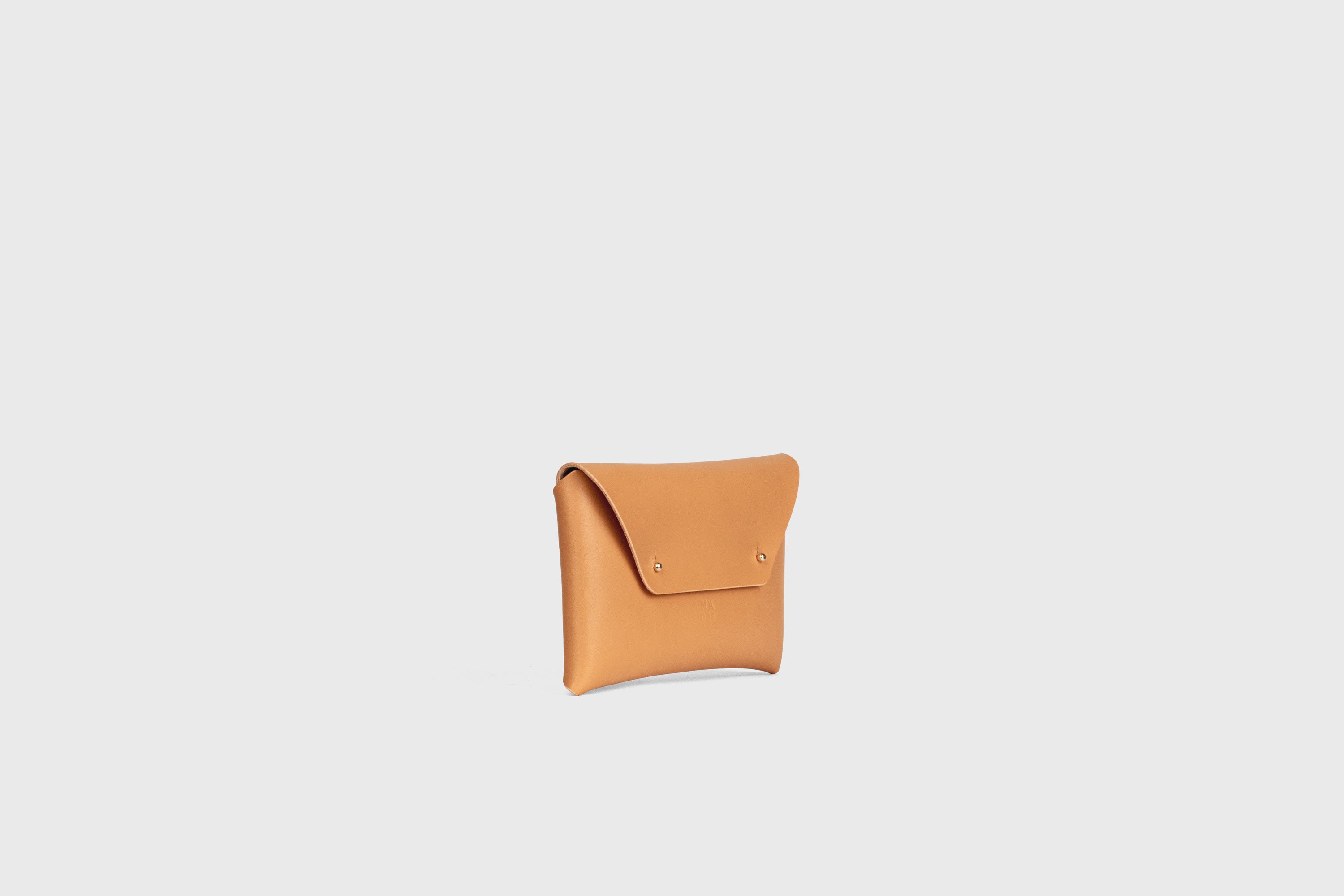 Envelope Clutch Small In Brown Color Vegetable Tanned Leather Minimalistic Design Atelier Madre Manuel Dreesmann Barcelona Spain