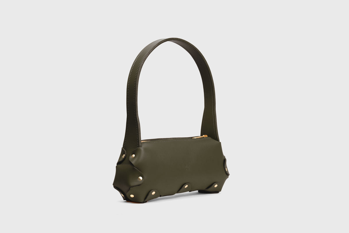 Fiona Bag Small Olive Green Color Leather Shoulder Bag Minimalist Design Premium Quality Atelier Madre Manuel Dreesmann Barcelona Spain 2