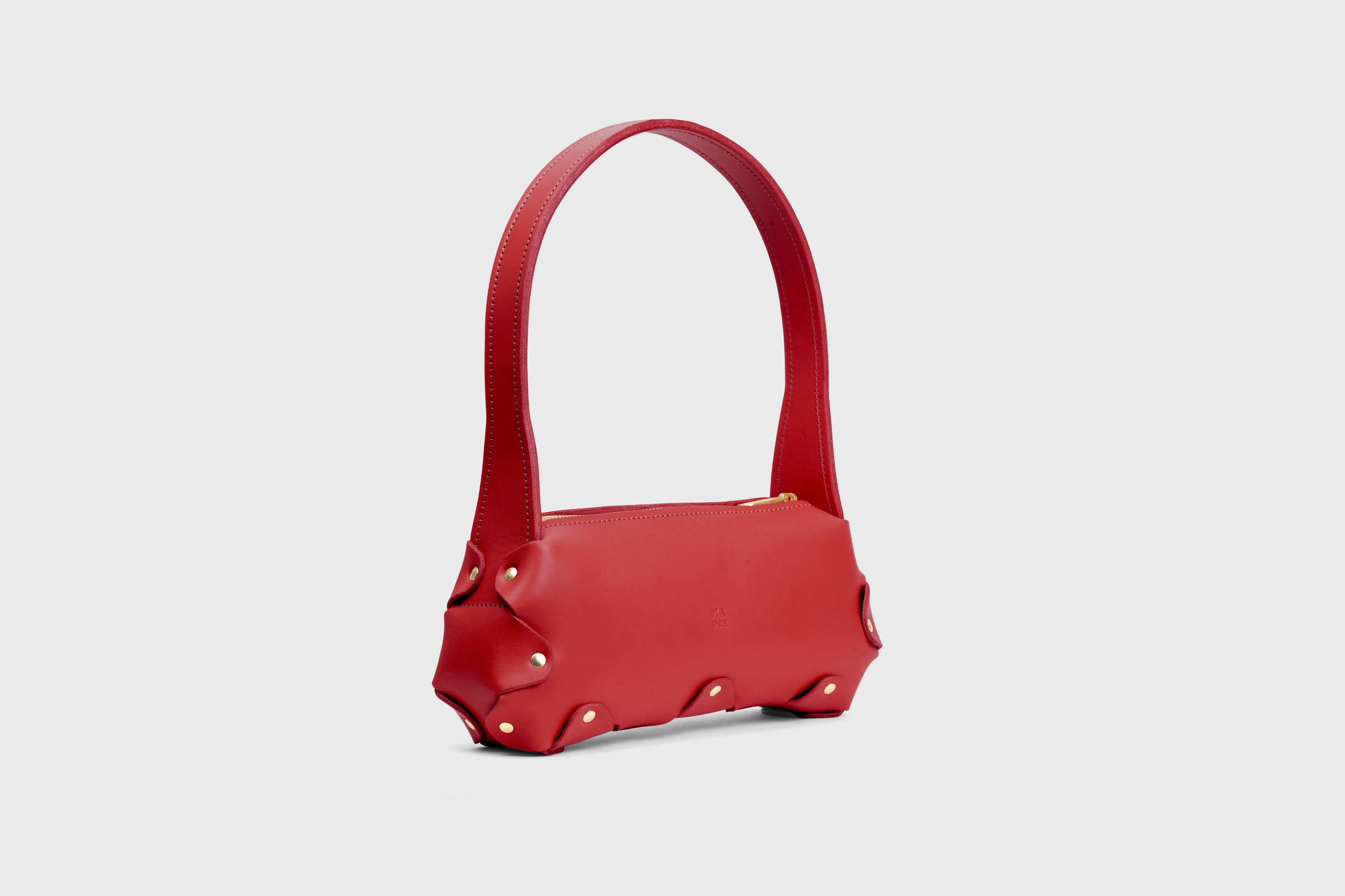 Fiona Bag Small Red Color Leather Zipper Shoulder Bag Minimalist Modern Design Premium Quality Atelier Madre Manuel Dreesmann Barcelona