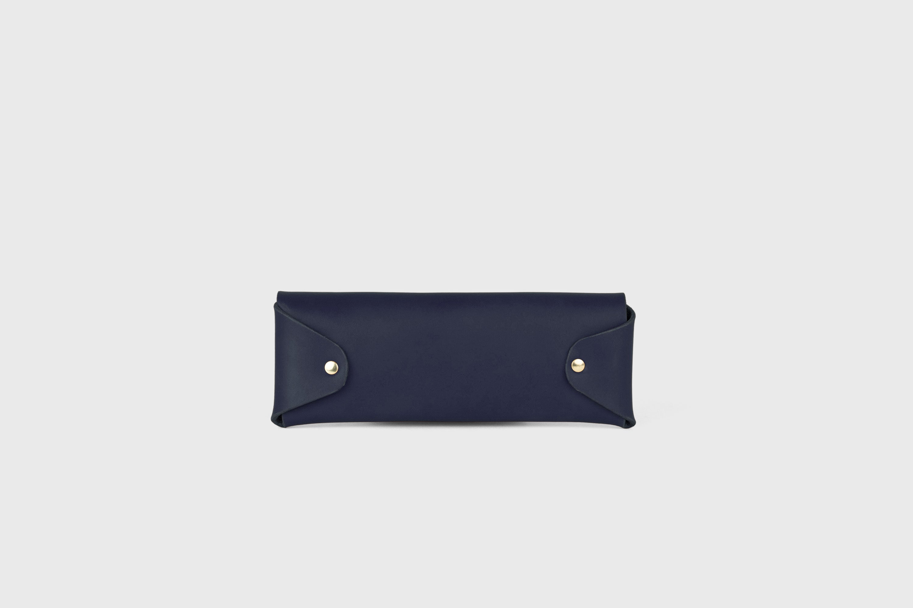 Glasses Case Leather Marine Blue Color Eyewear Pouch Minimalist Design Atelier Madre Manuel Dreesmann Barcelona Spain