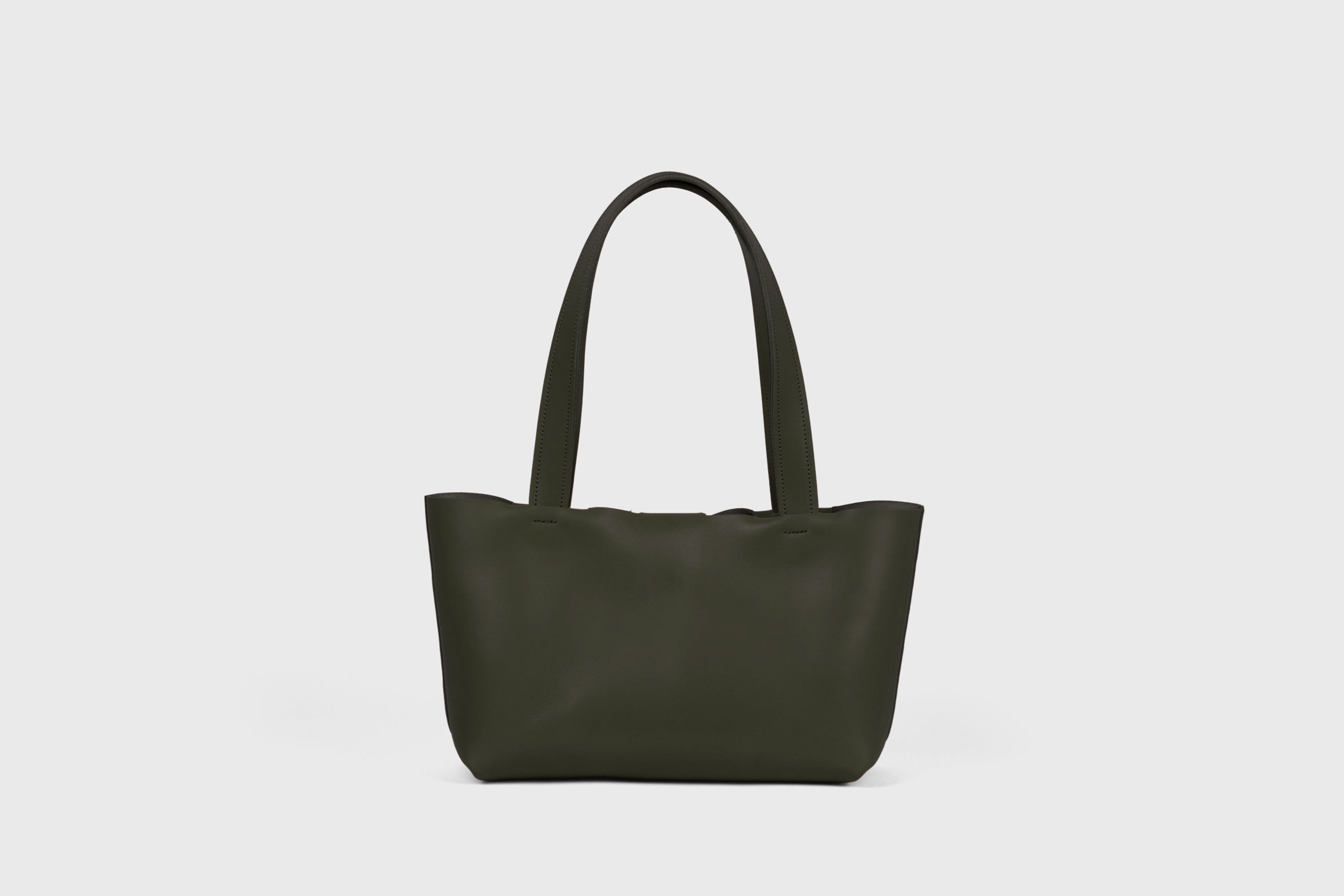 Karin Tote Bag Small Premium Leather Olive Green Color Magnetic Closure Minimalist Design Atelier Madre Manuel Dreesmann Barcelona Spain