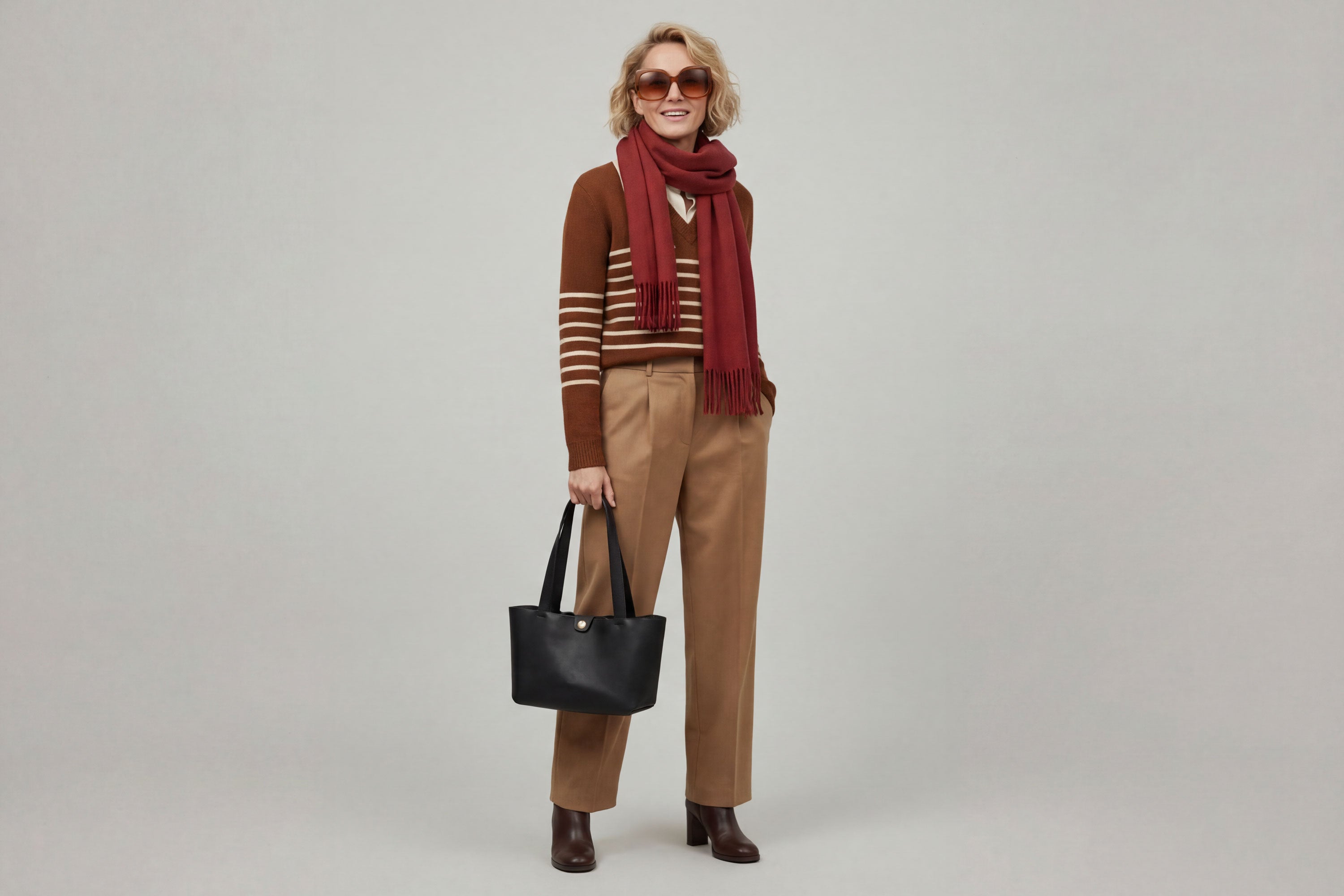 Karin Tote Bag Small Black Color On A Woman Model Premium Leather Royal Blue Color Magnetic Closure Minimalist Design Atelier Madre Manuel Dreesmann Barcelona Spain