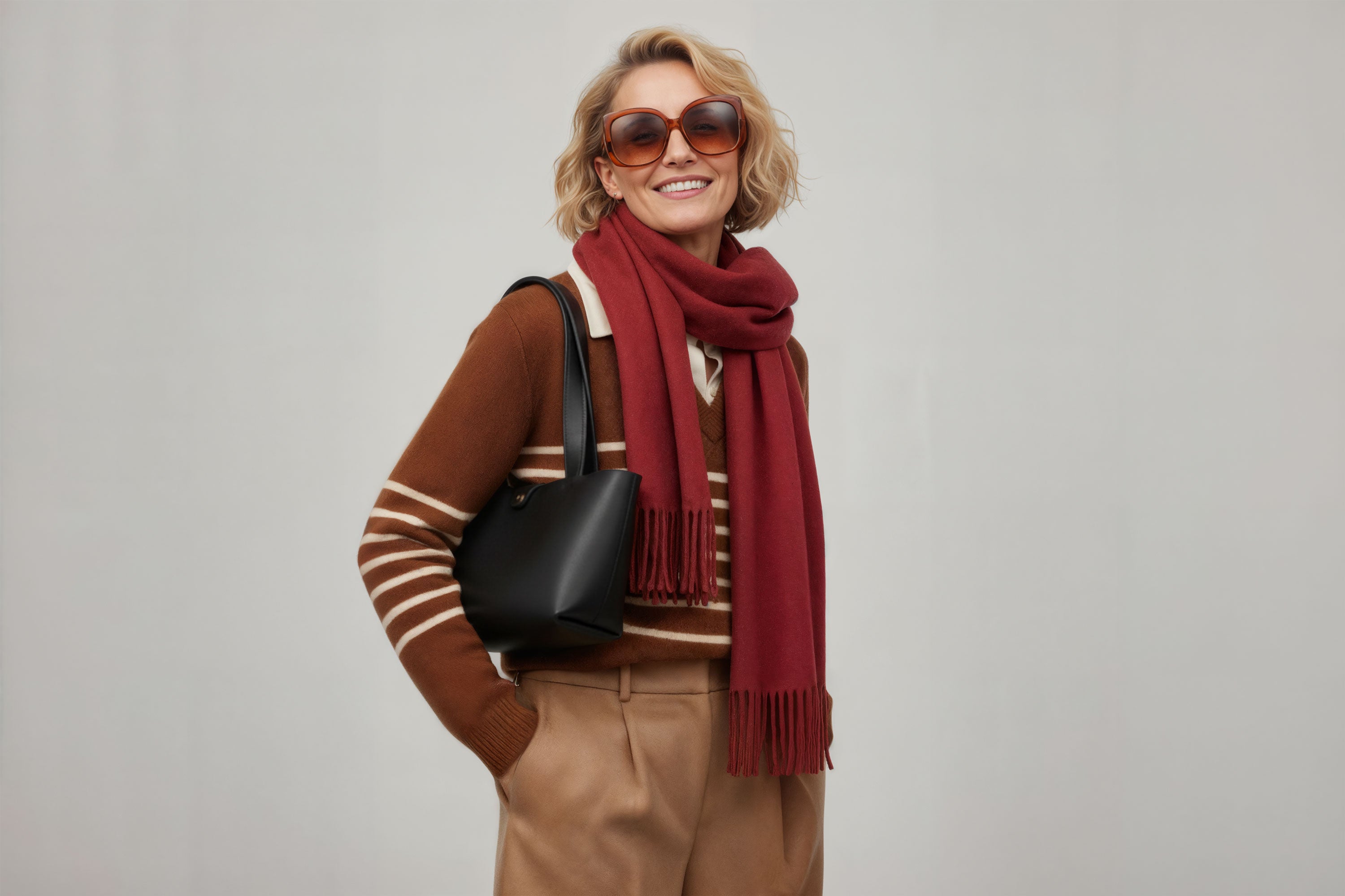 Karin Tote Bag Small Black Color On A Woman Model Premium Leather Royal Blue Color Magnetic Closure Minimalist Design Atelier Madre Manuel Dreesmann Barcelona Spain