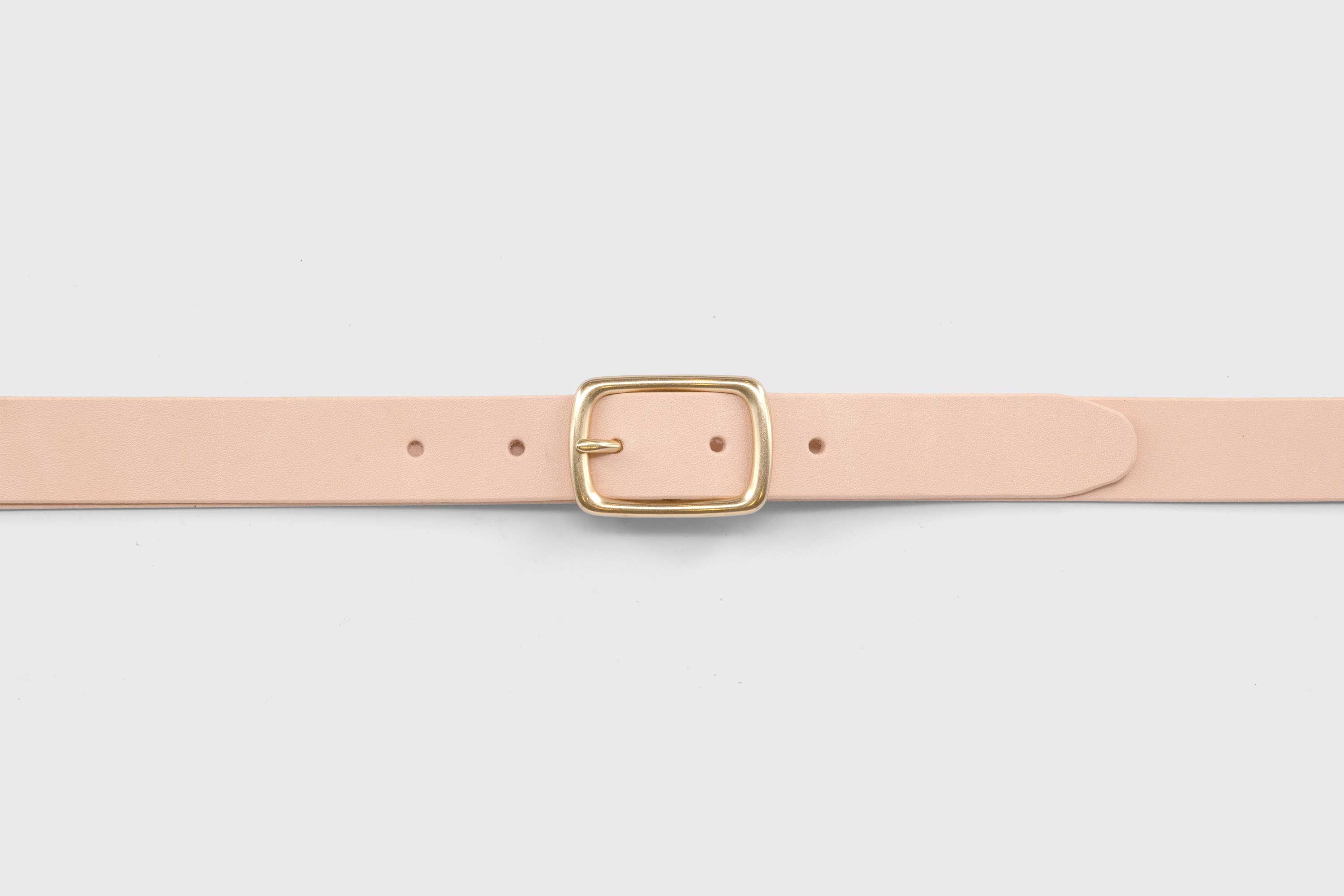 Leather Belt Small Ata Solid Brass Buckle Natural vegetable tanned full grain leather Minimalist Design Atelier Madre Manuel Dreesmann Barcelona
