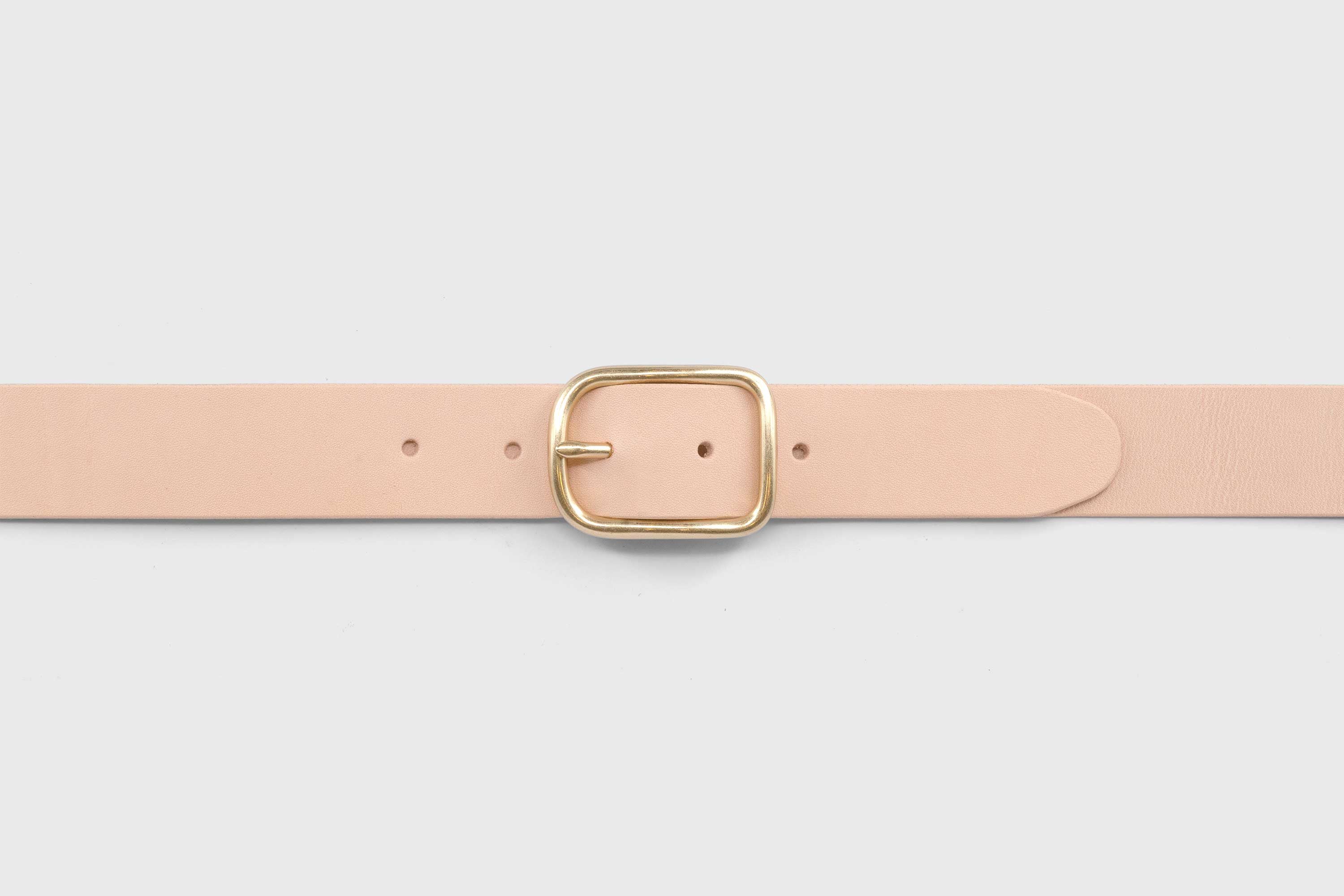 Leather Belt Rio Solid Brass Buckle Natural vegetable tanned full grain leather Minimalist Design Atelier Madre Manuel Dreesmann Barcelona