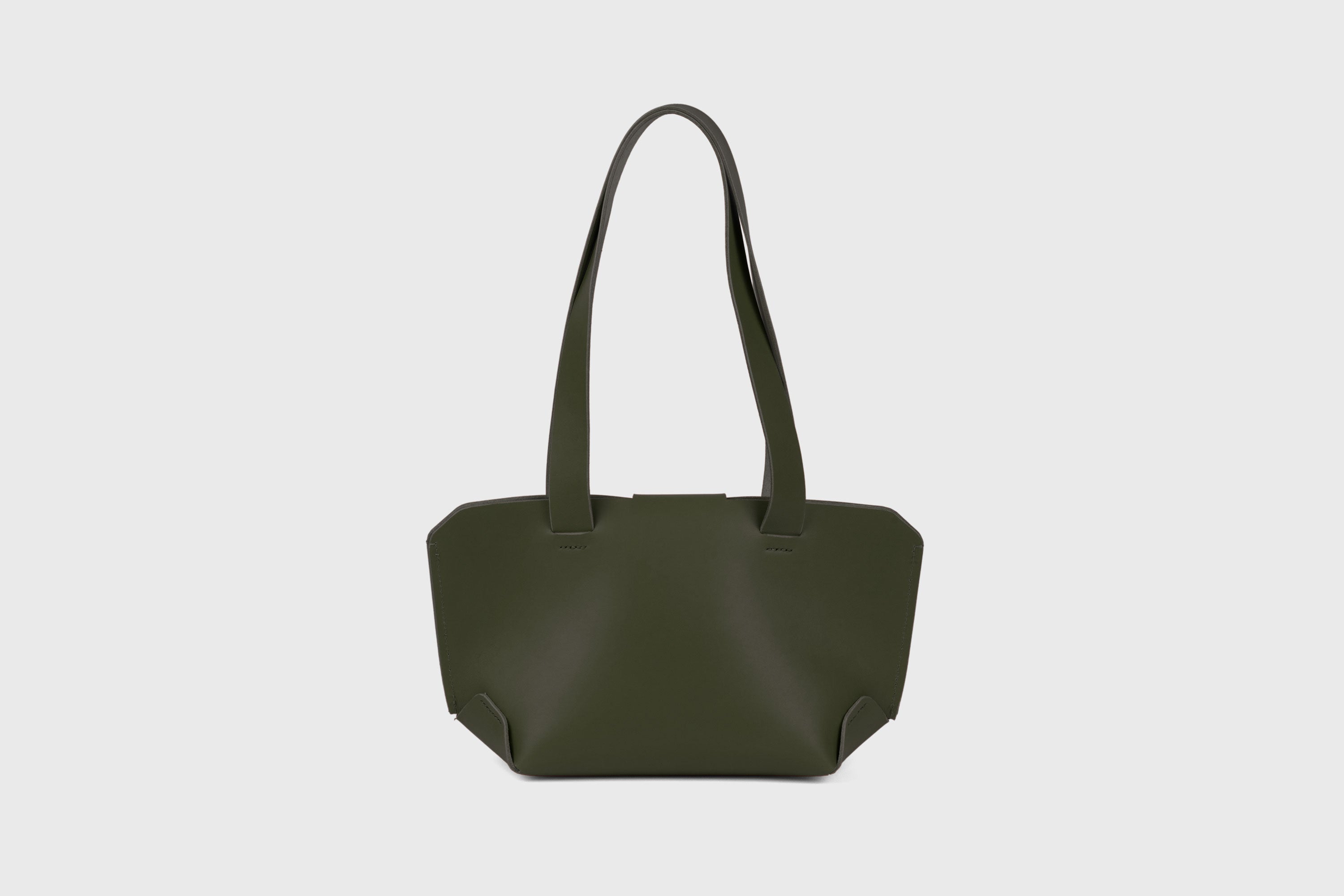 Medium Tote Bag Olive Green Color Leather Premium Quality Minimalist Modern Design Atelier Madre Manuel Dreesmann Barcelona Spain