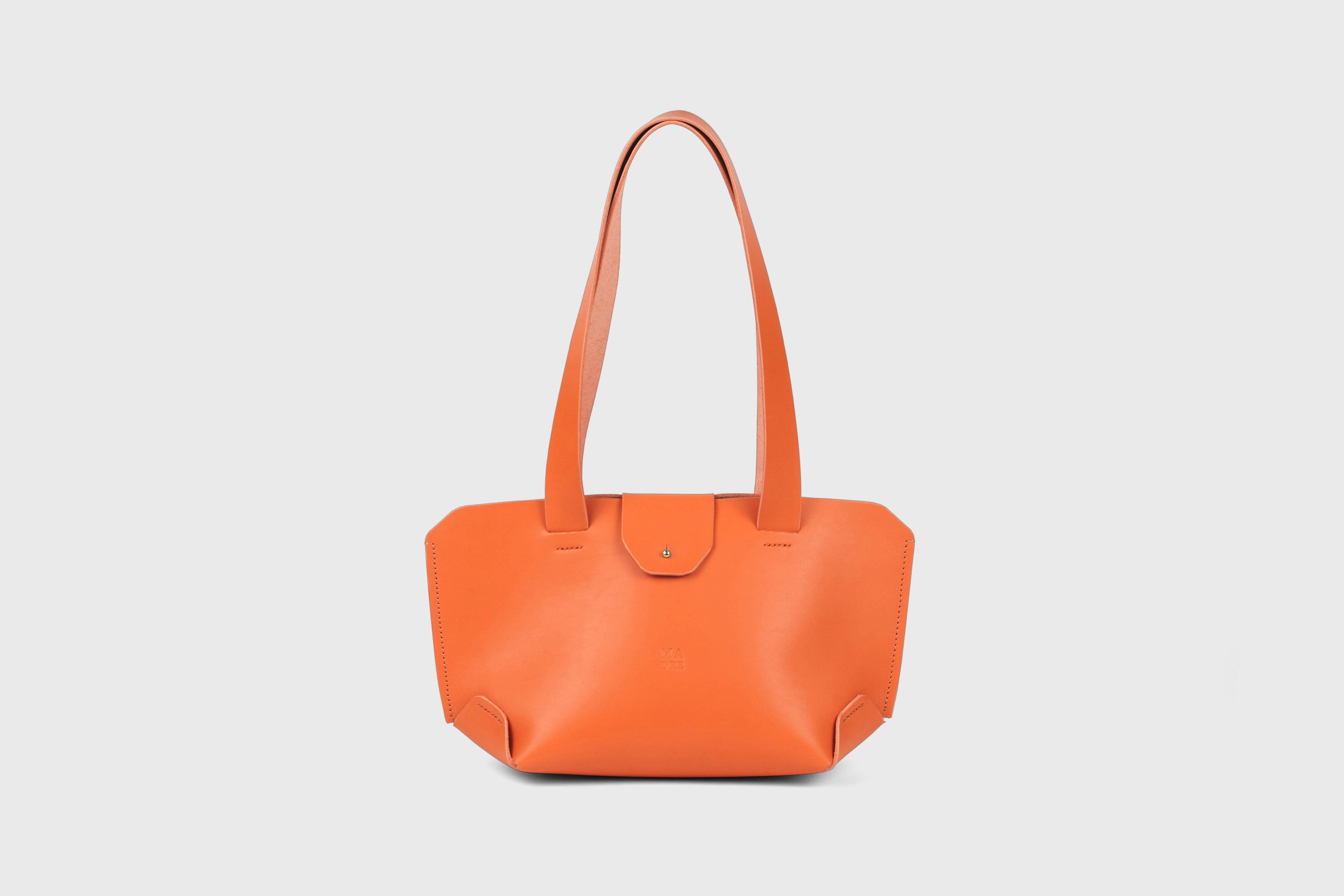 Medium Tote Bag Orange Color Leather Premium Quality Minimalist Modern Design Atelier Madre Manuel Dreesmann Barcelona Spain