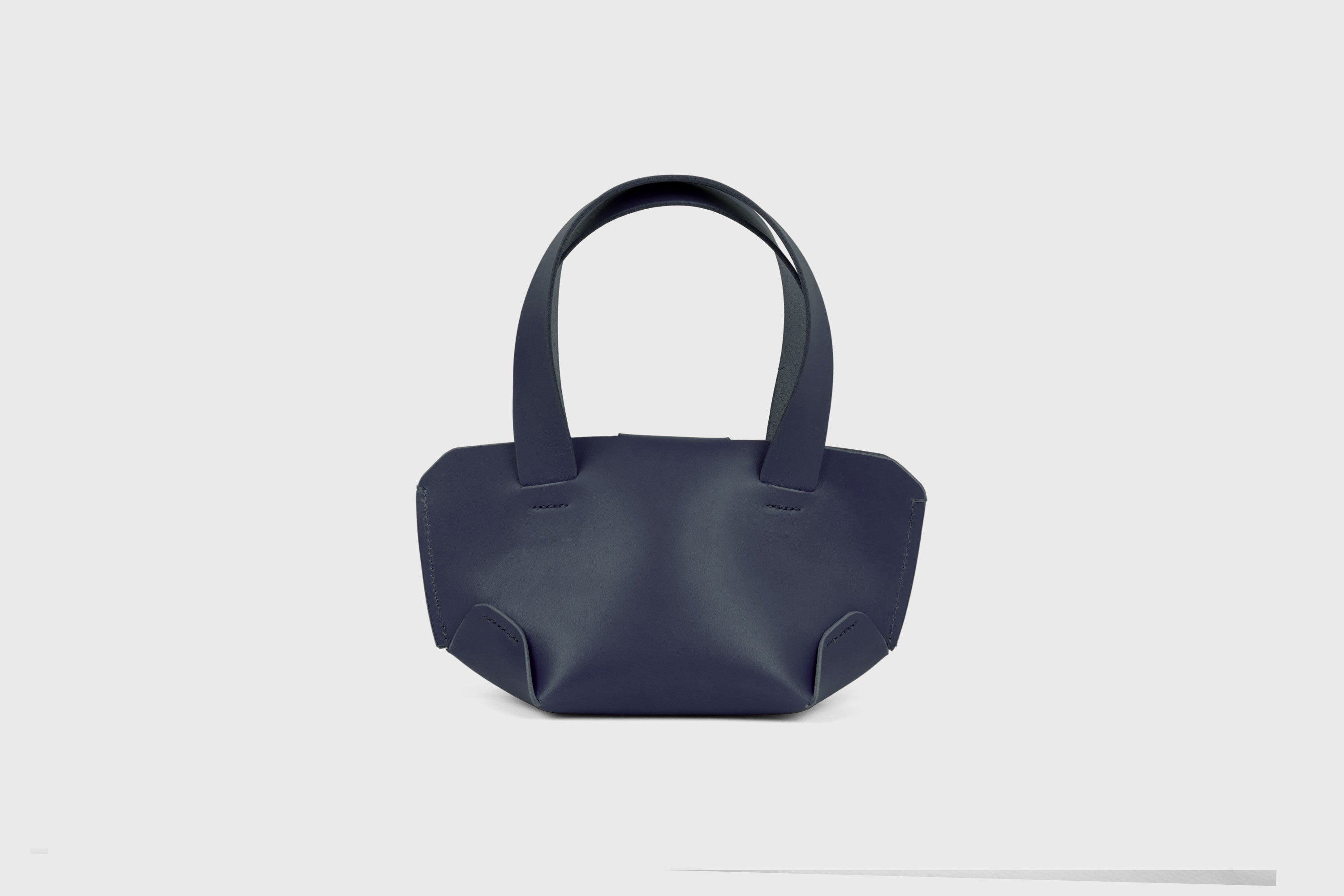 Mini Tote Bag Marine Blue Color Leather Handbag Small Modern Minimalist Design Premium Quality Atelier Madre Manuel Dreesmann Barcelona Spain