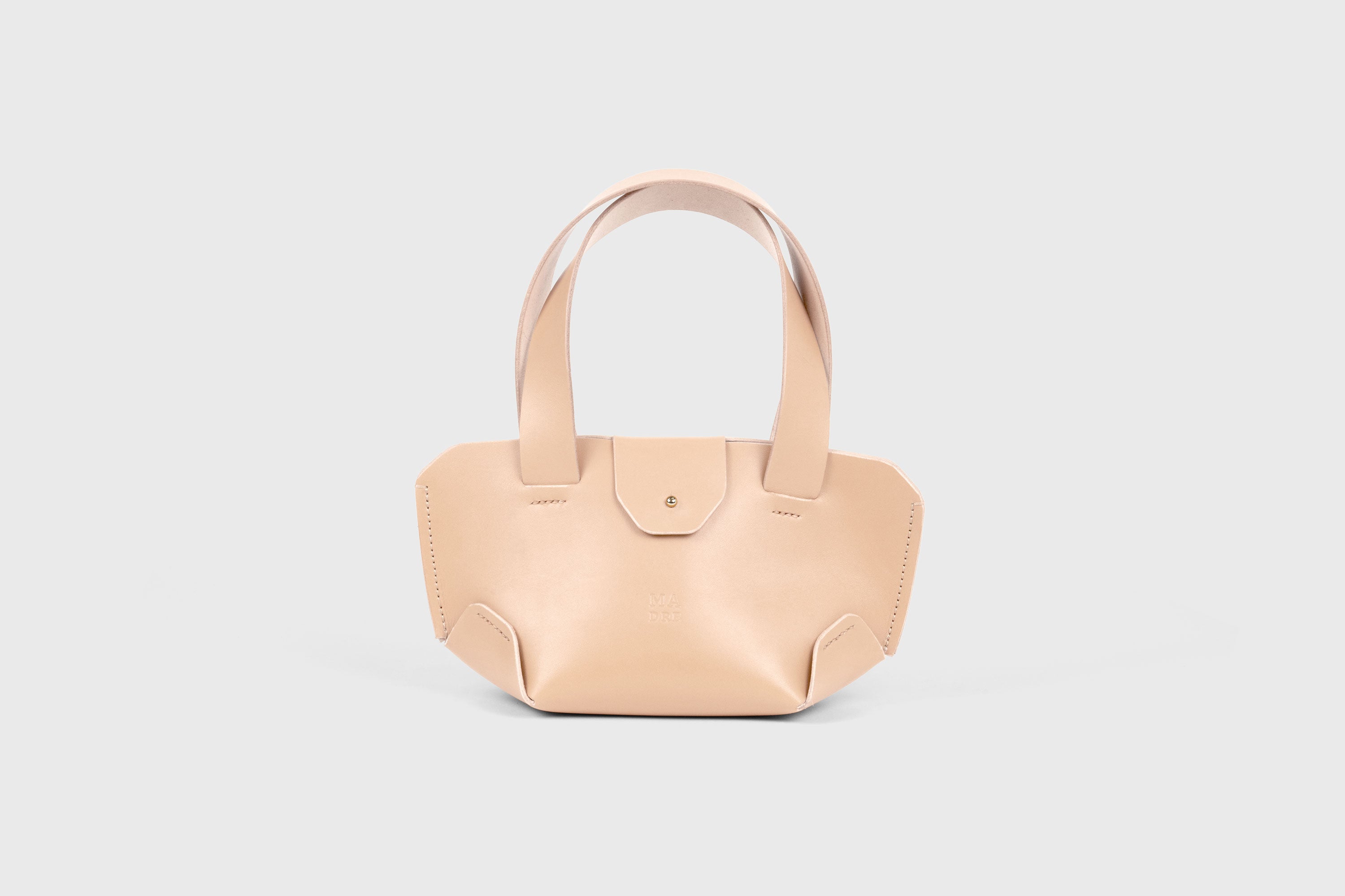 Mini Tote Bag Natural Color Leather Handbag Small Modern Minimalist Design Premium Quality Atelier Madre Manuel Dreesmann Barcelona Spain