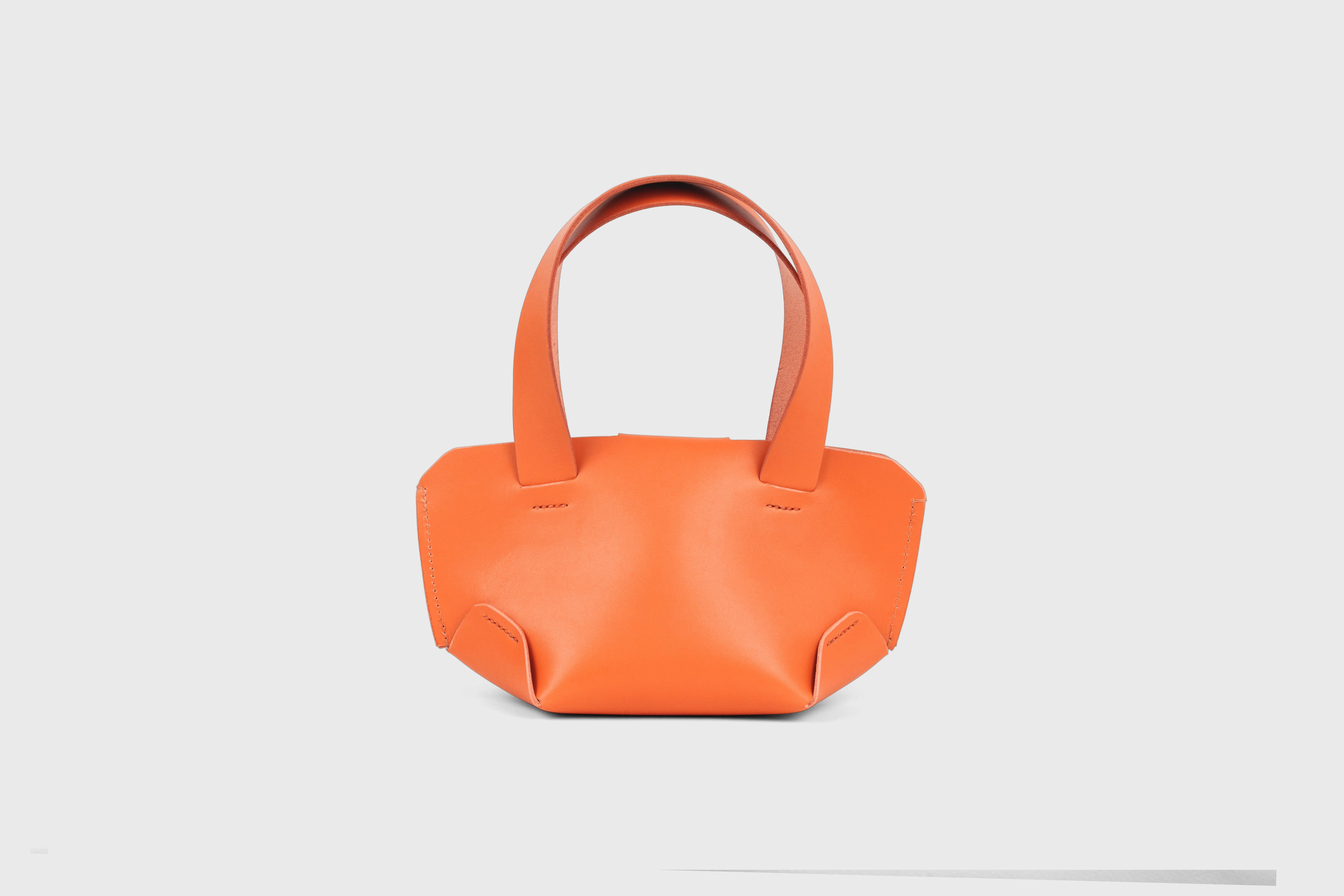Mini Tote Bag Orange Color Leather Handbag Small Modern Minimalist Design Premium Quality Atelier Madre Manuel Dreesmann Barcelona Spain