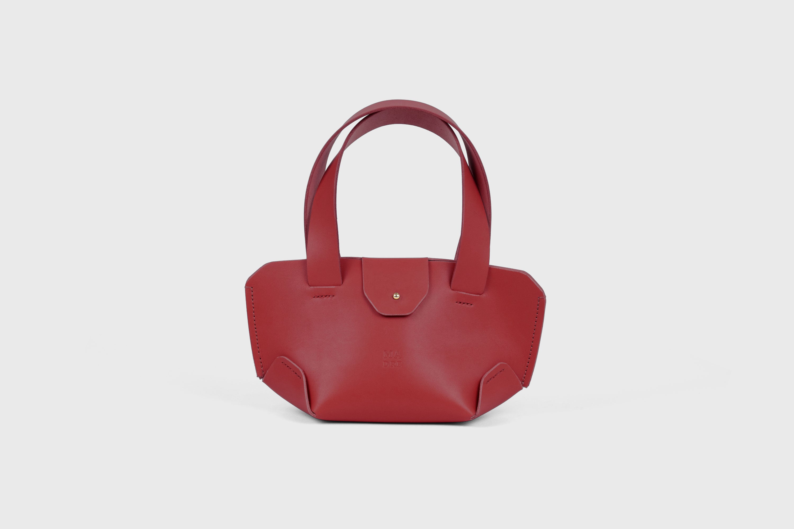 Mini Tote Bag Red Color Leather Handbag Small Modern Minimalist Design Premium Quality Atelier Madre Manuel Dreesmann Barcelona Spain