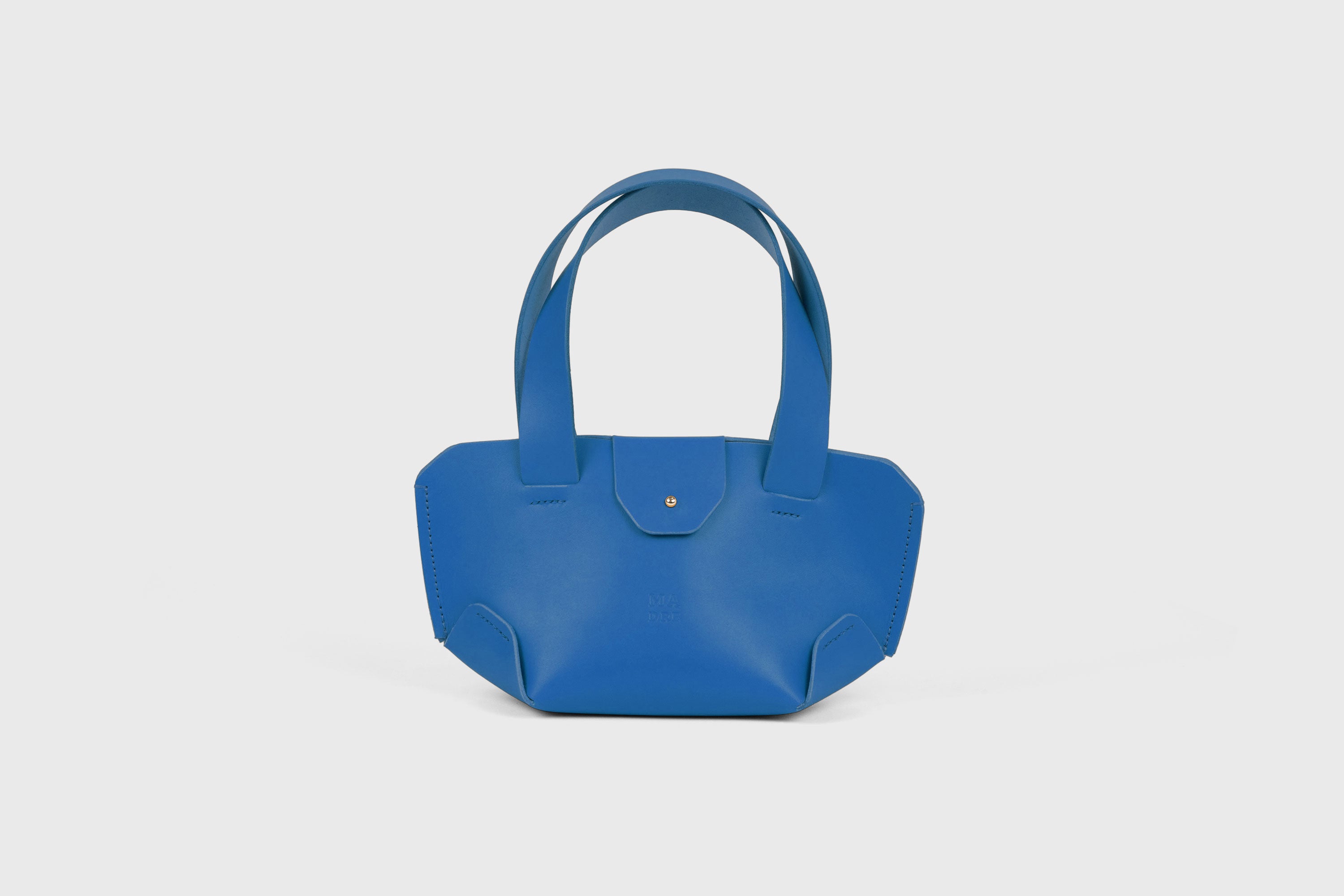 Mini Tote Bag Royal Blue Color Leather Handbag Small Modern Minimalist Design Premium Quality Atelier Madre Manuel Dreesmann Barcelona Spain