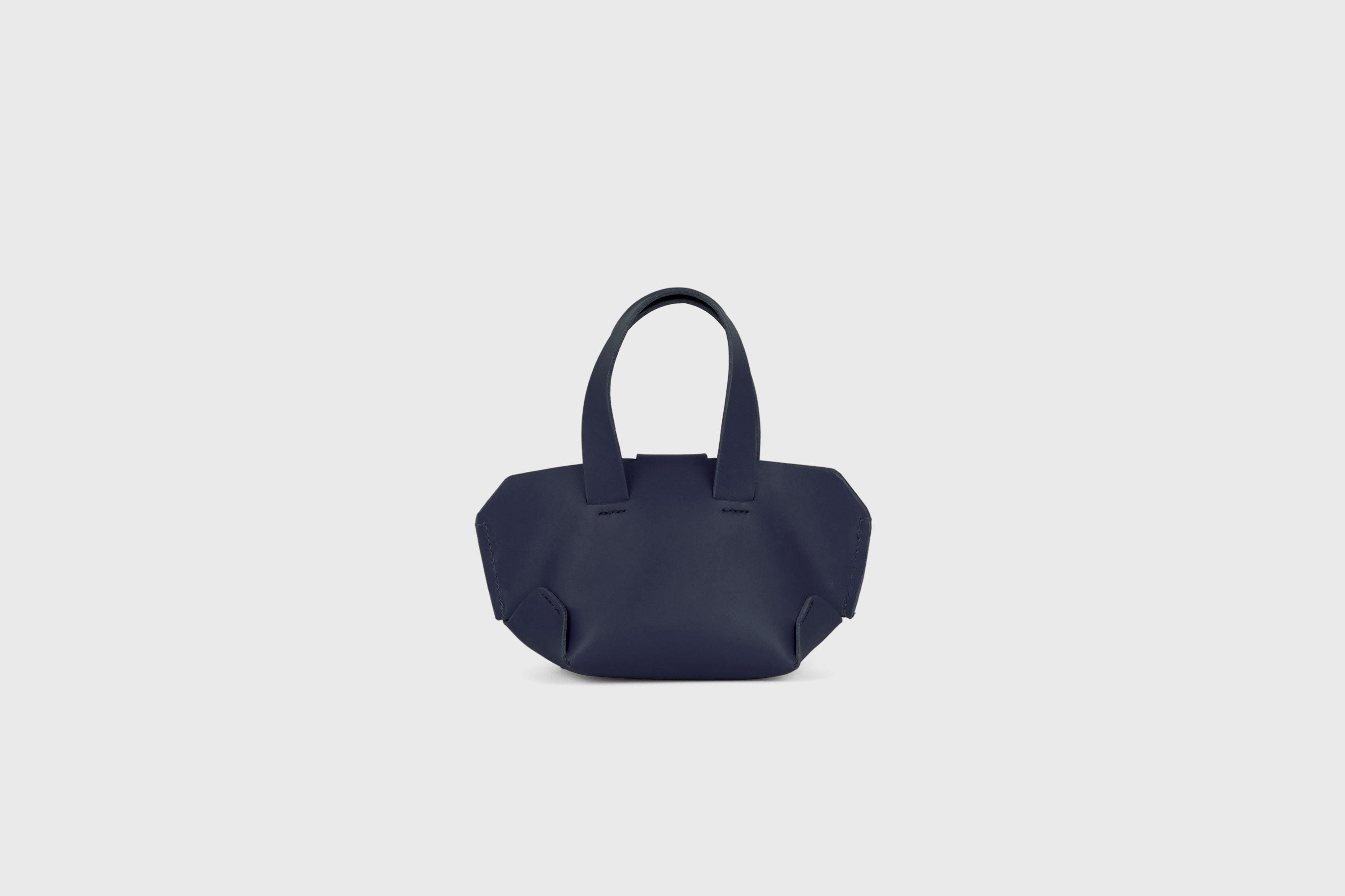 Nano Leather Tote Bag Marine Blue Color Premium Quality Minimalist Design Atelier Madre Manuel Dreesmann Barcelona Spain