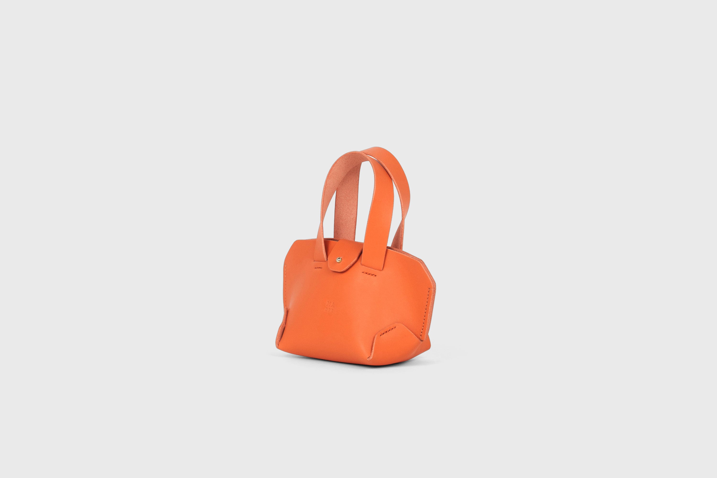 Nano Leather Tote Bag Orange Color Premium Quality Minimalist Design Atelier Madre Manuel Dreesmann Barcelona Spain