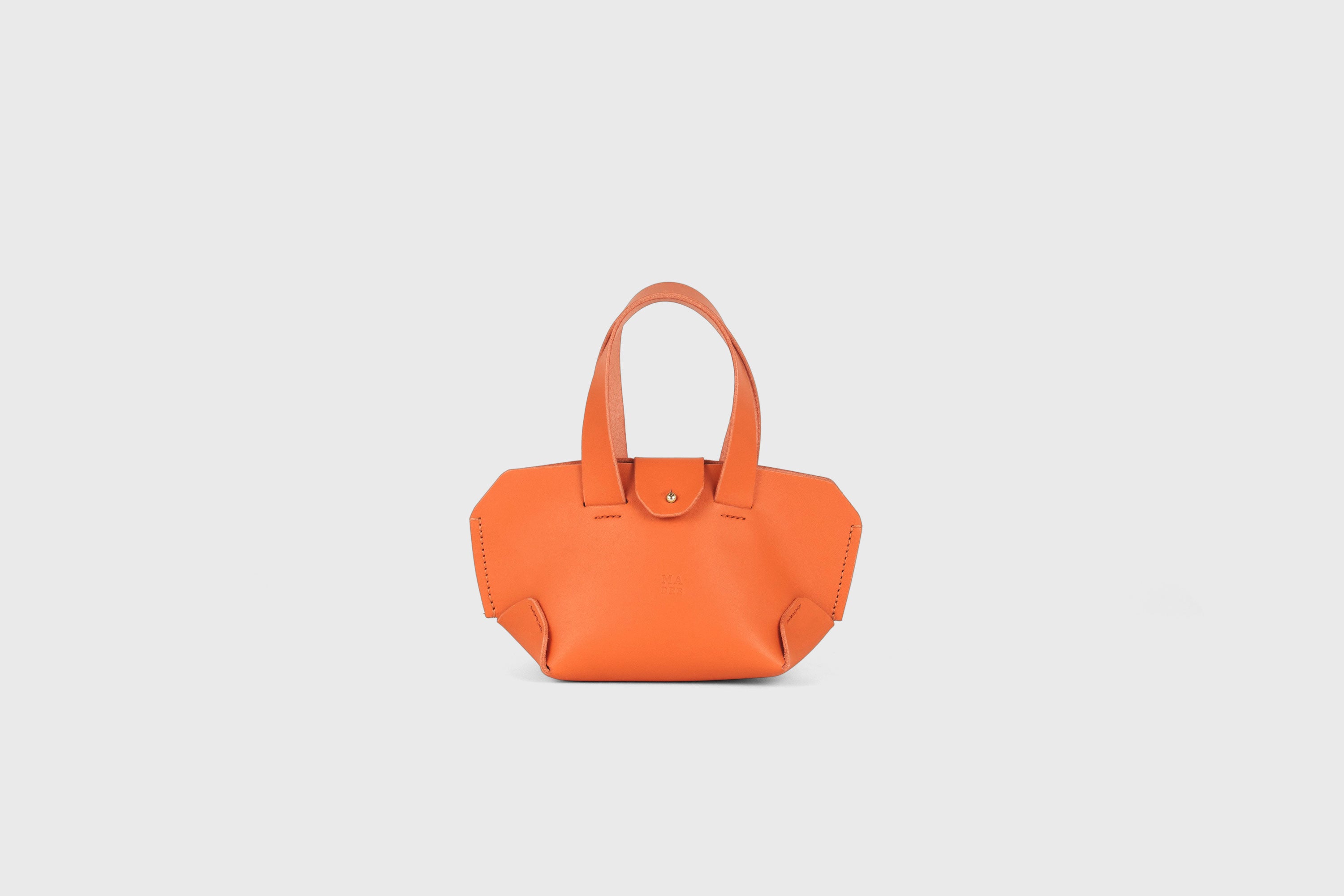Nano Leather Tote Bag Orange Color Premium Quality Minimalist Design Atelier Madre Manuel Dreesmann Barcelona Spain