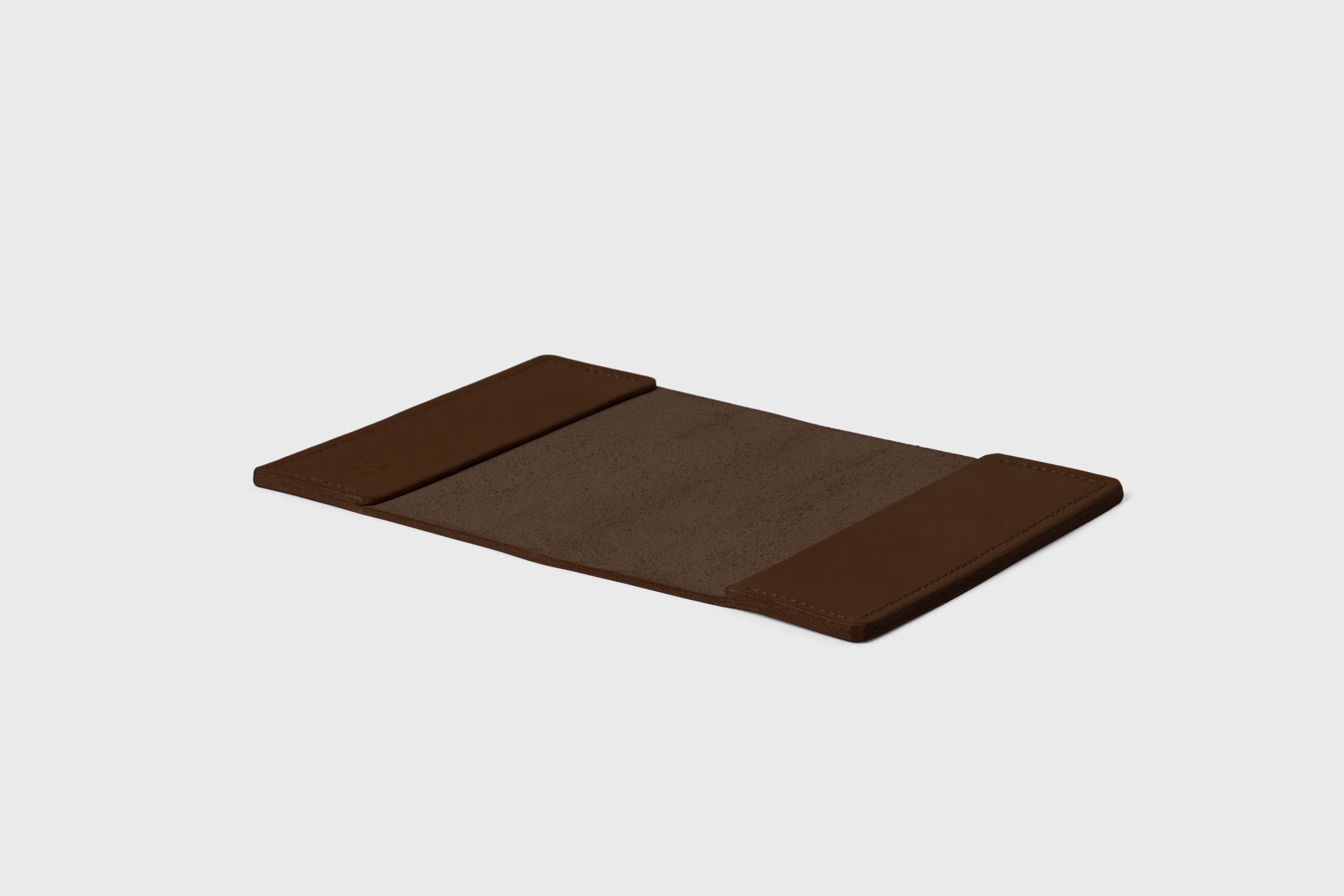 Passport Cover Holder Leather Dark Brown Color Leather Sleeve Case Minimalistic Design Modern Premium Quality Handcraft Vegetable Tanned Leather Manuel Dreesmann Atelier Madre Barcelona Spain