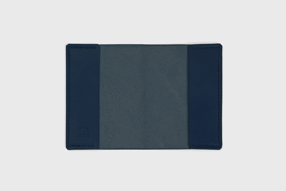 Passport Cover Leather Marine Blue Colour Leather Vegetable Tanned Modern Minimal Design Premium Quality Atelier Madre Manuel Dreesmann Barcelona 3