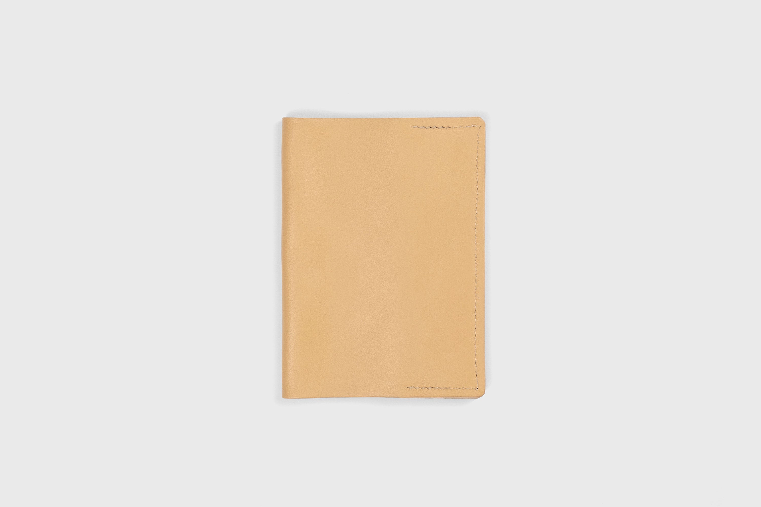 Passport Cover Holder Leather Natural Color Leather Sleeve Case Minimalistic Design Modern Premium Quality Handcraft Vegetable Tanned Leather Manuel Dreesmann Atelier Madre Barcelona Spain