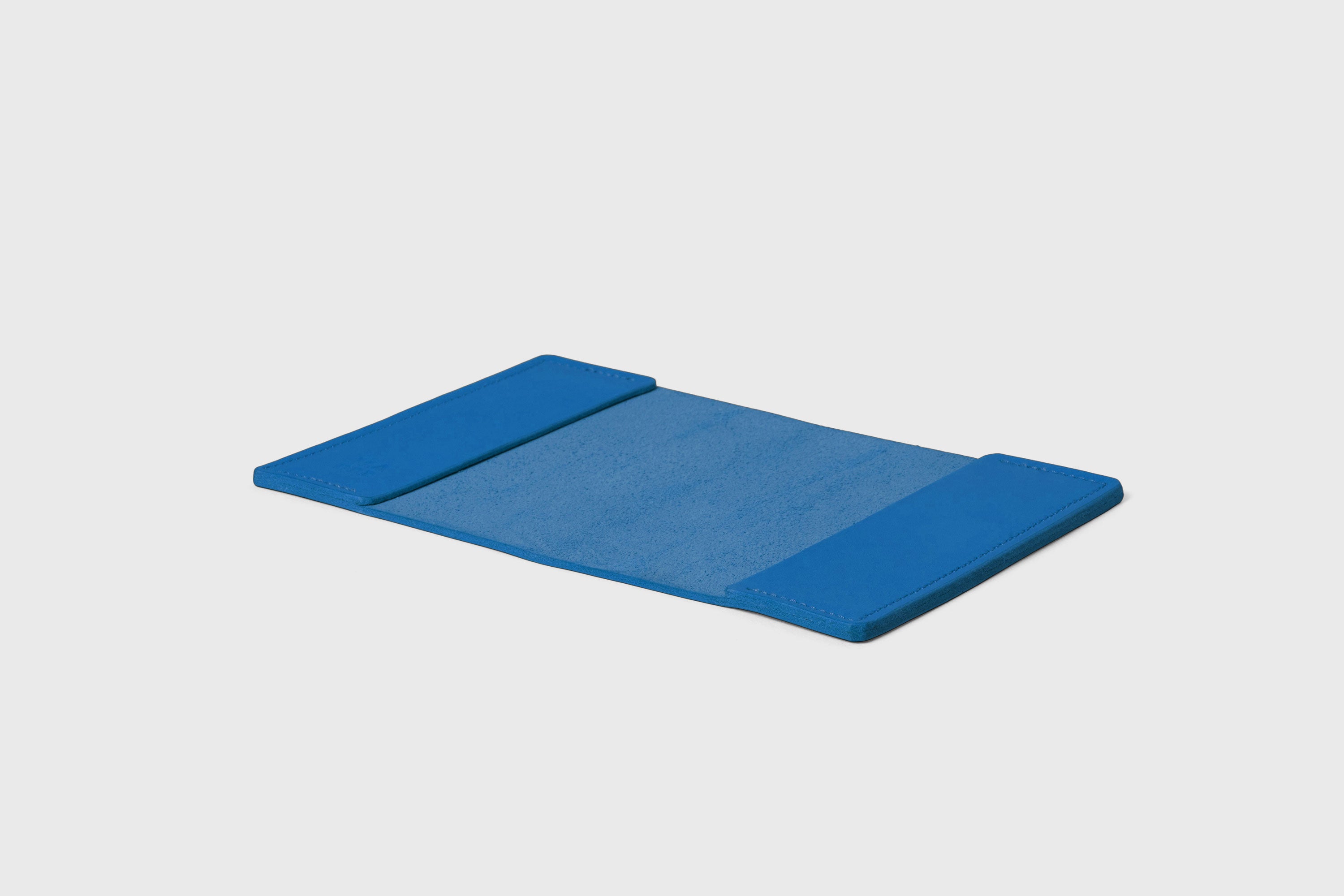 Passport Cover Holder Leather Dark Royal Blue Color Leather Sleeve Case Minimalistic Design Modern Premium Quality Handcraft Vegetable Tanned Leather Manuel Dreesmann Atelier Madre Barcelona Spain