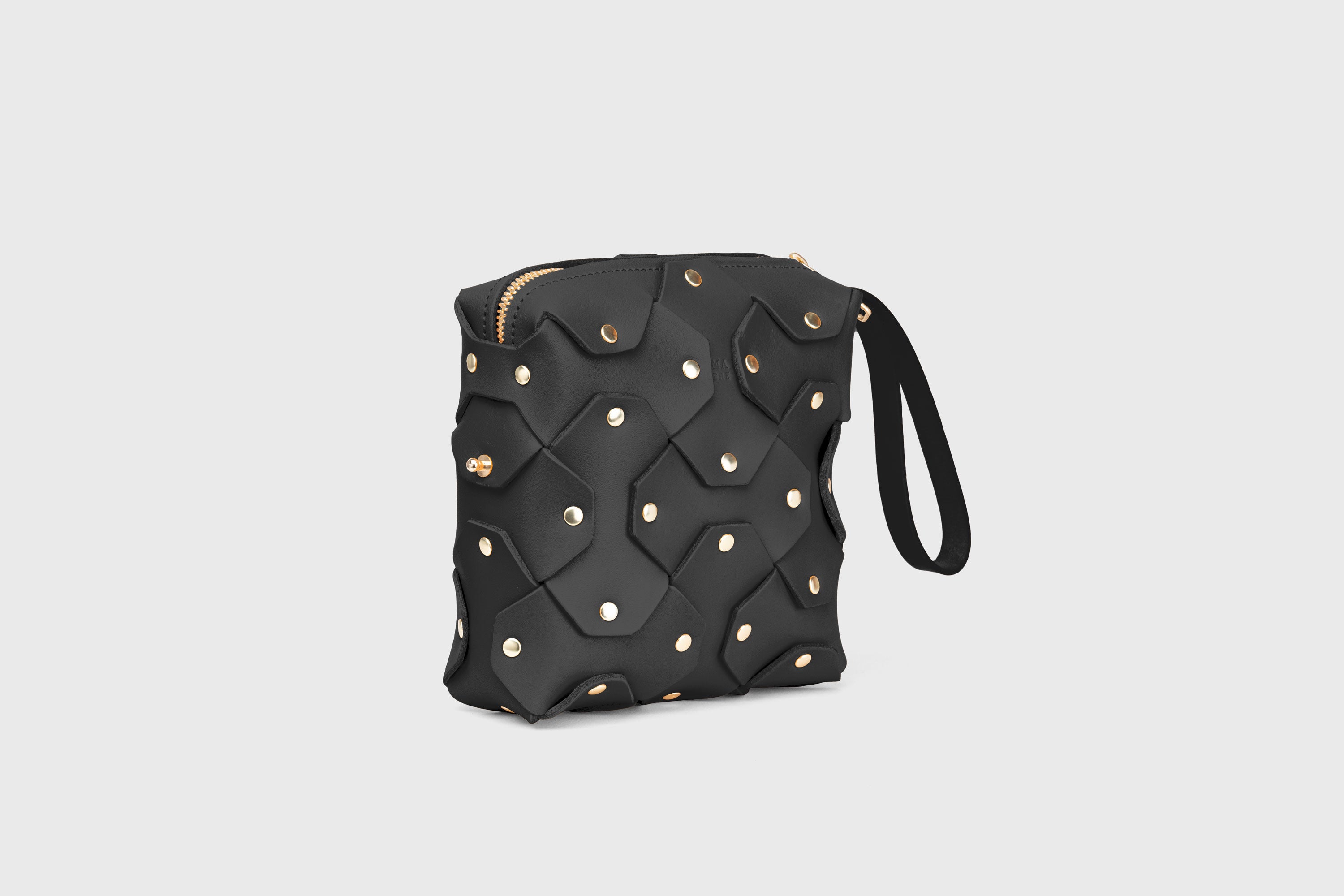 Rivet Bag Squared Black Color Leather Bag Minimalist Modern Design Premium Quality Atelier Madre Manuel Dreesmann Barcelona