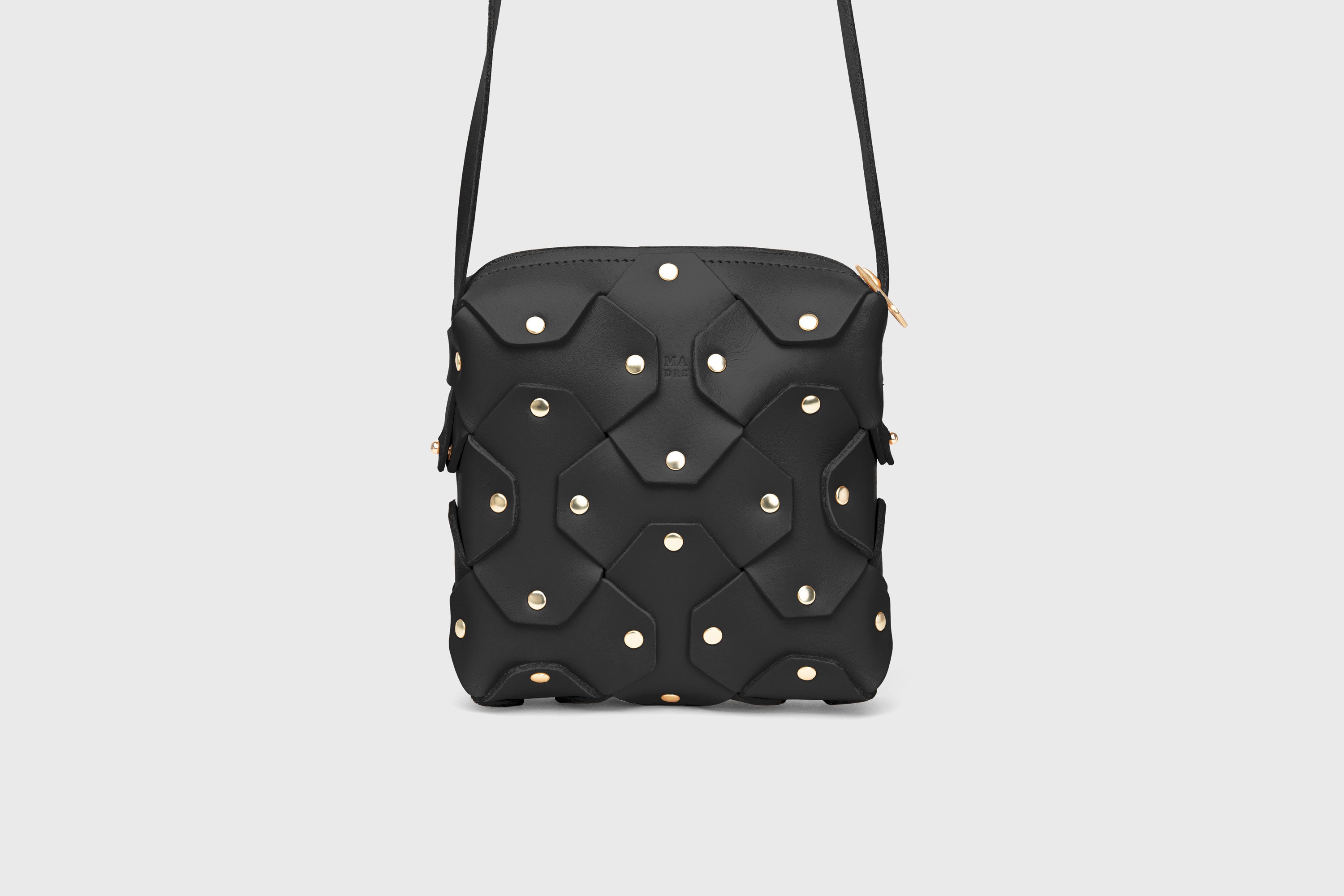 Rivet Bag Squared Black Color Leather Bag Minimalist Modern Design Premium Quality Atelier Madre Manuel Dreesmann Barcelona