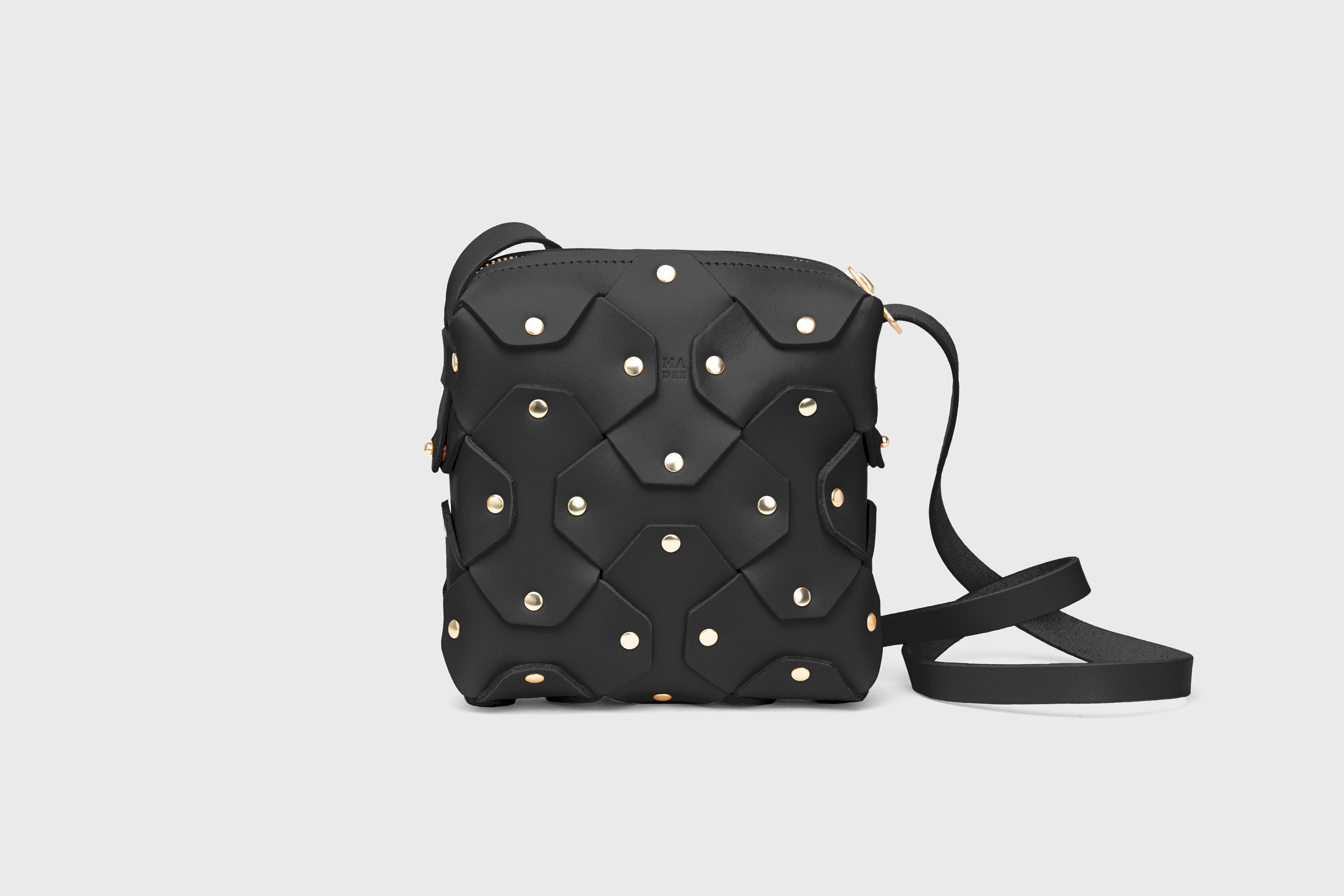 Rivet Bag Squared Black Color Leather Bag Minimalist Modern Design Premium Quality Atelier Madre Manuel Dreesmann Barcelona