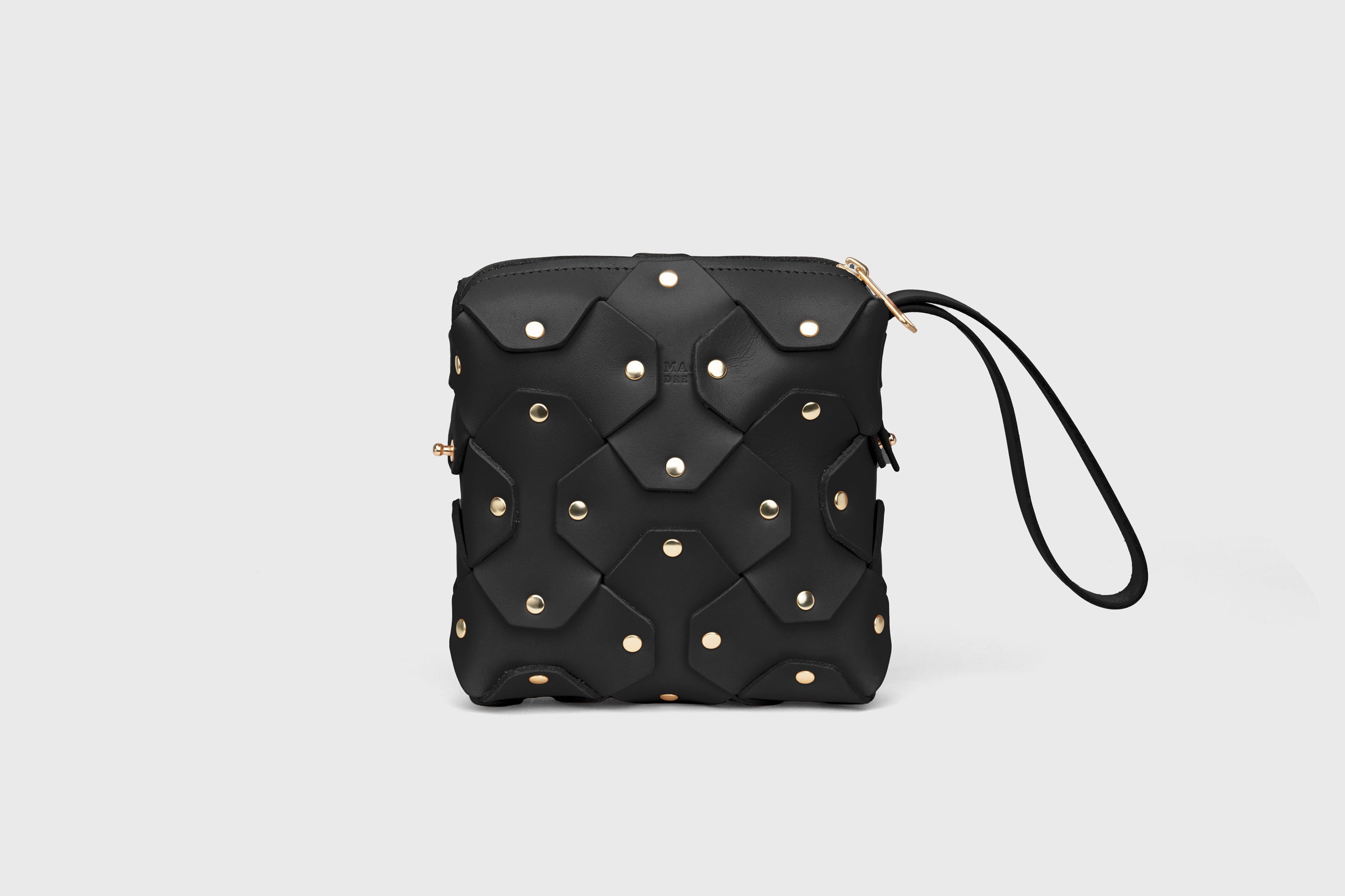 Rivet Bag Squared Black Color Leather Minimalist Modern Design Premium Quality Atelier Madre Manuel Dreesmann Barcelona
