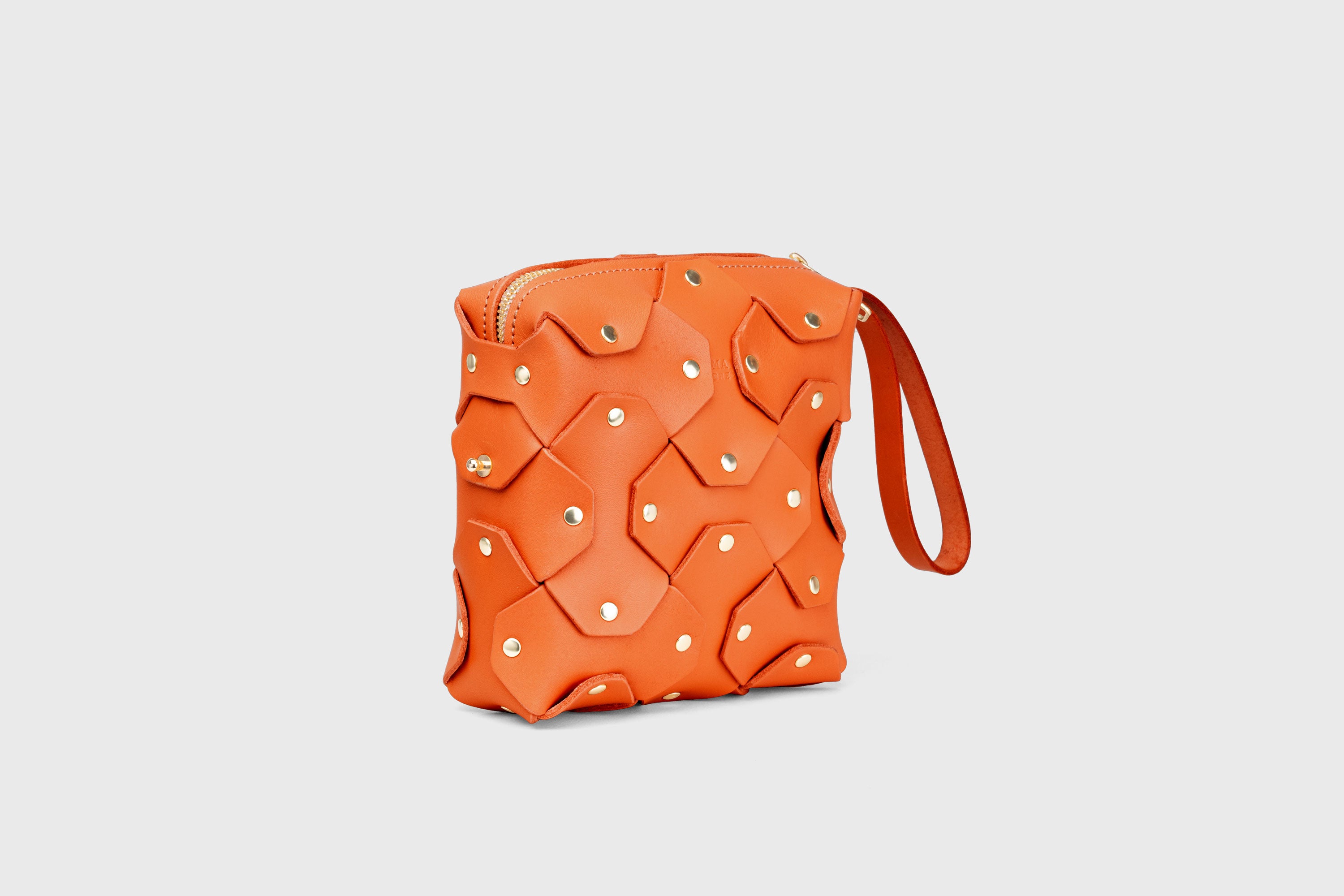 Rivet Bag Squared Orange Colour Leather Bag Minimalist Modern Design Premium Quality Atelier Madre Manuel Dreesmann Barcelona