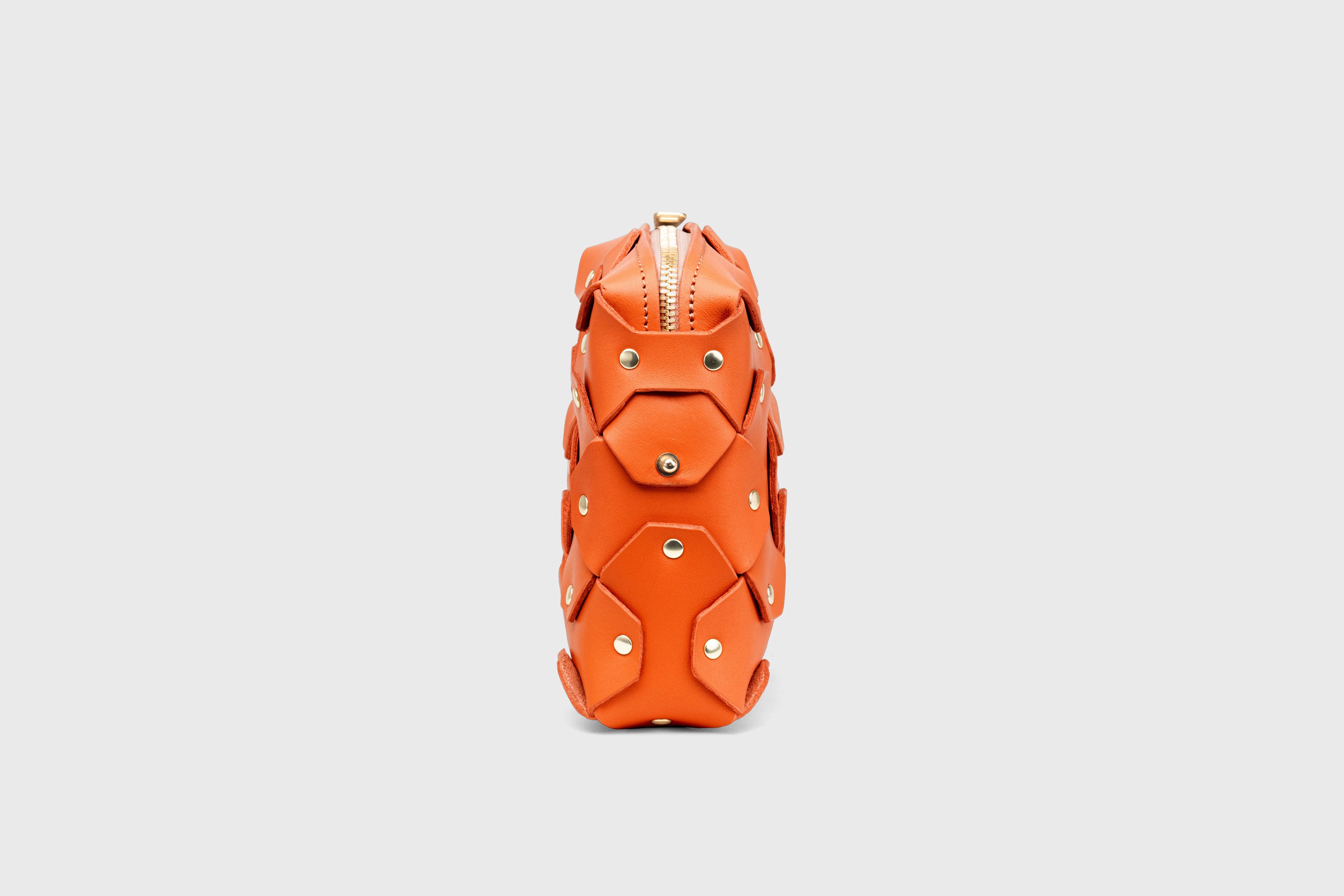 Rivet Bag Squared Orange Colour Leather Bag Minimalist Modern Design Premium Quality Atelier Madre Manuel Dreesmann Barcelona