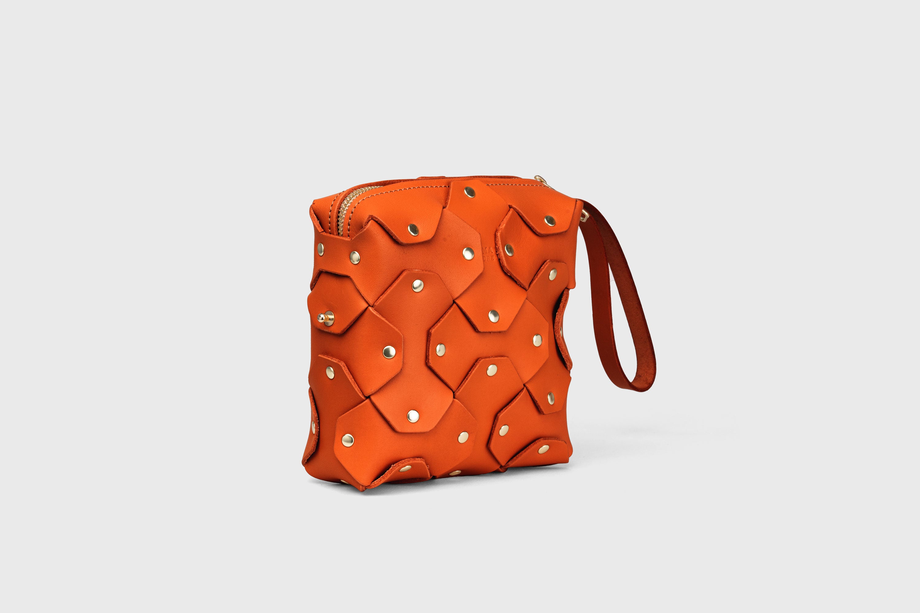 Rivet Bag Squared Orange Color Leather Minimalist Modern Design Premium Quality Atelier Madre Manuel Dreesmann Barcelona