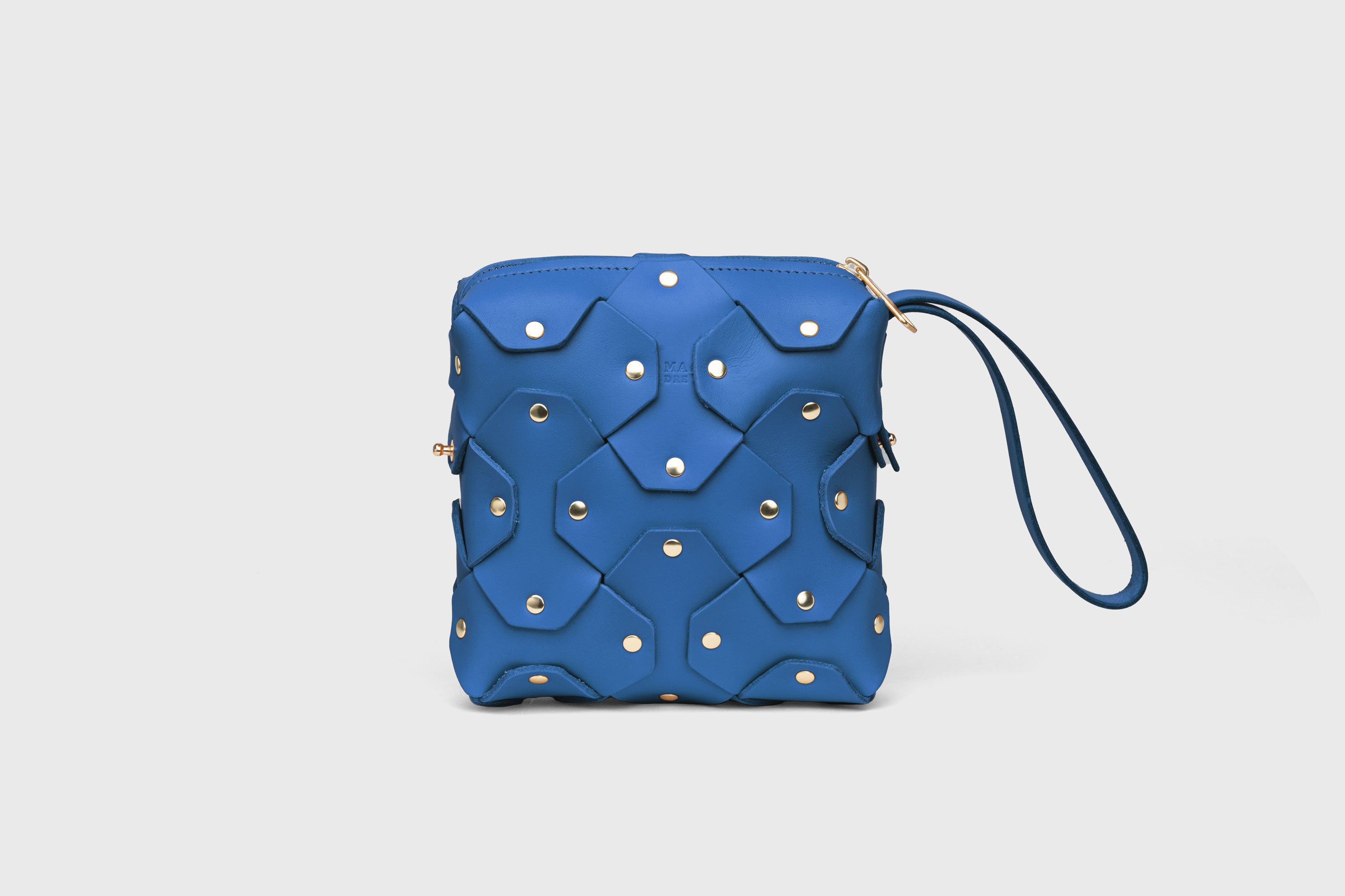 Rivet Bag Squared Royal Blue Color Leather Minimalist Modern Design Premium Quality Atelier Madre Manuel Dreesmann Barcelona