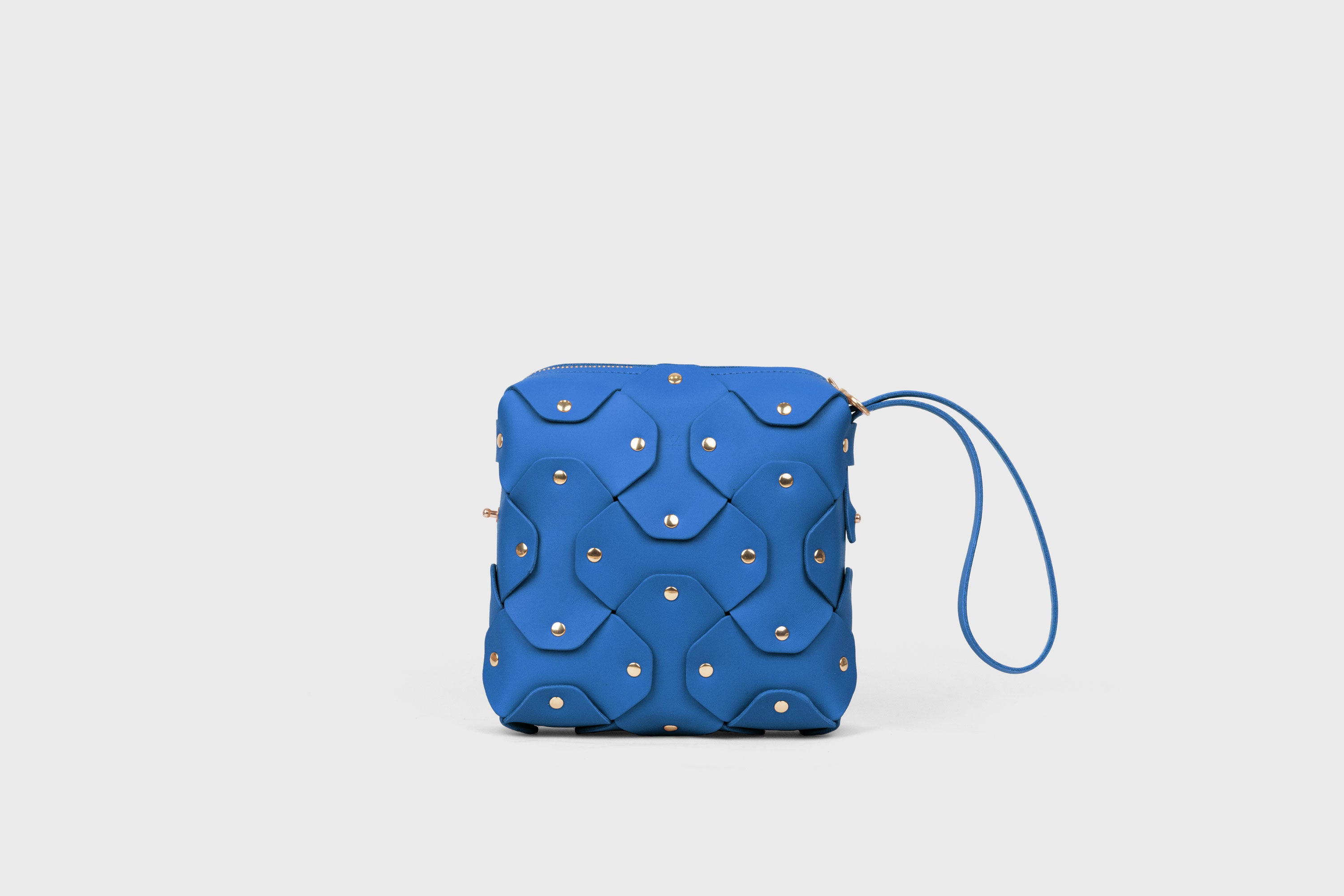 Rivet Bag Squared, Royal Blue Colour Leather Bag, Minimalist Modern Design Premium Quality from Atelier Madre Manuel Dreesmann, Barcelona