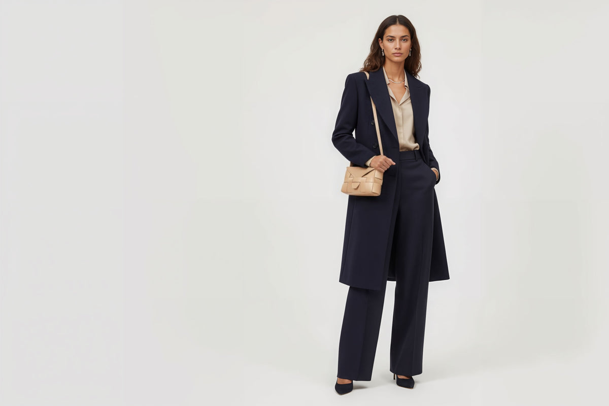 Saka on a model Natural Colour Leather Vegetable Tanned Modern Minimal Design Premium Quality Atelier Madre Manuel Dreesmann Barcelona 2